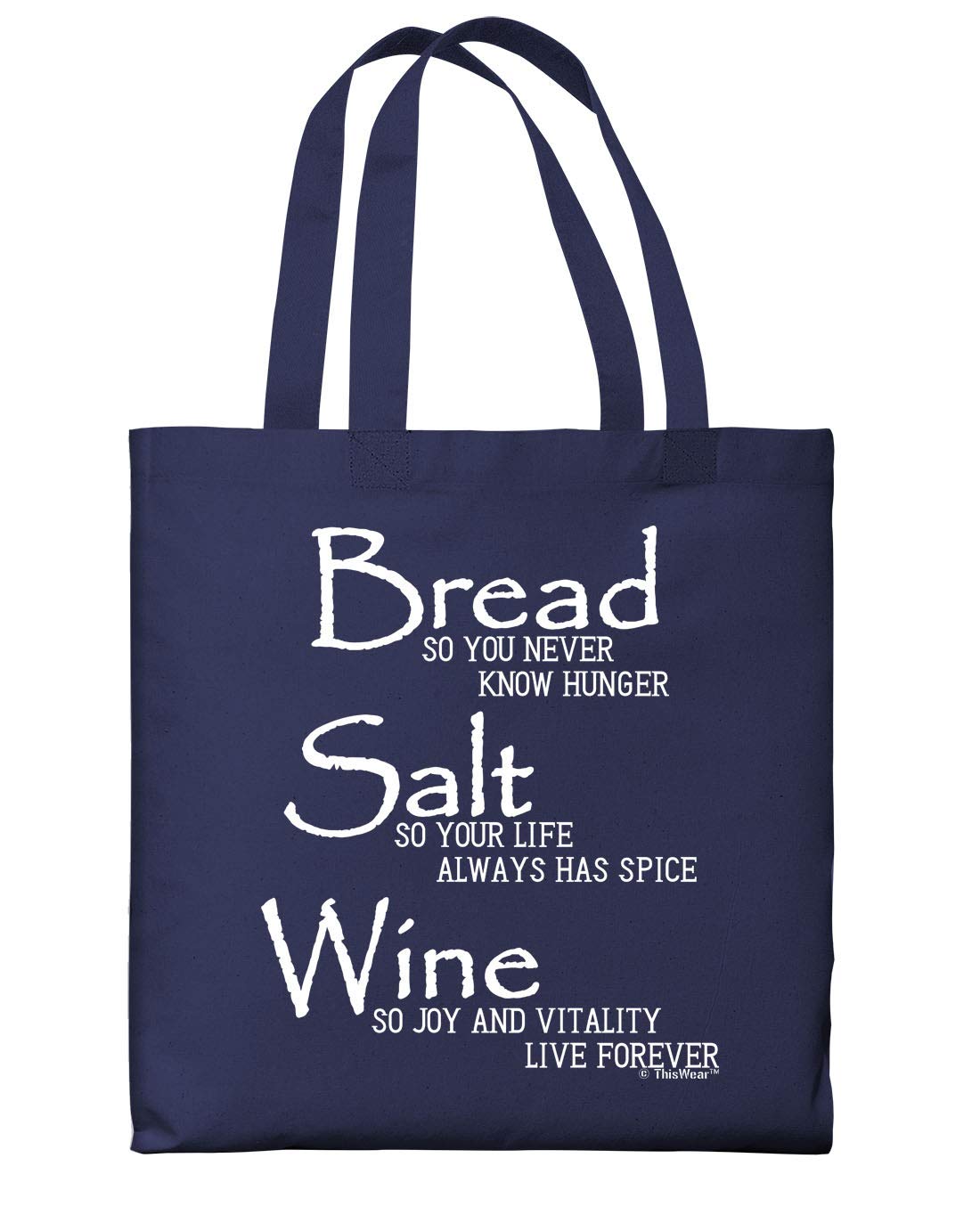 Stylish Canvas Tote Bag with 'Bread Salt Wine' Life Quote - Perfect for Grocery Shopping, Beach Trips & Everyday Use