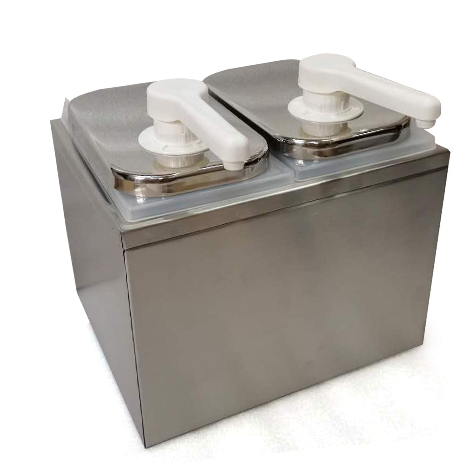 Commercial Stainless Steel Condiment Pump Station - 2-Bucket Sauce Dispenser for Salad, Jam, Seasoning & More | Perfect for Restaurants, Cafes & Catering Events