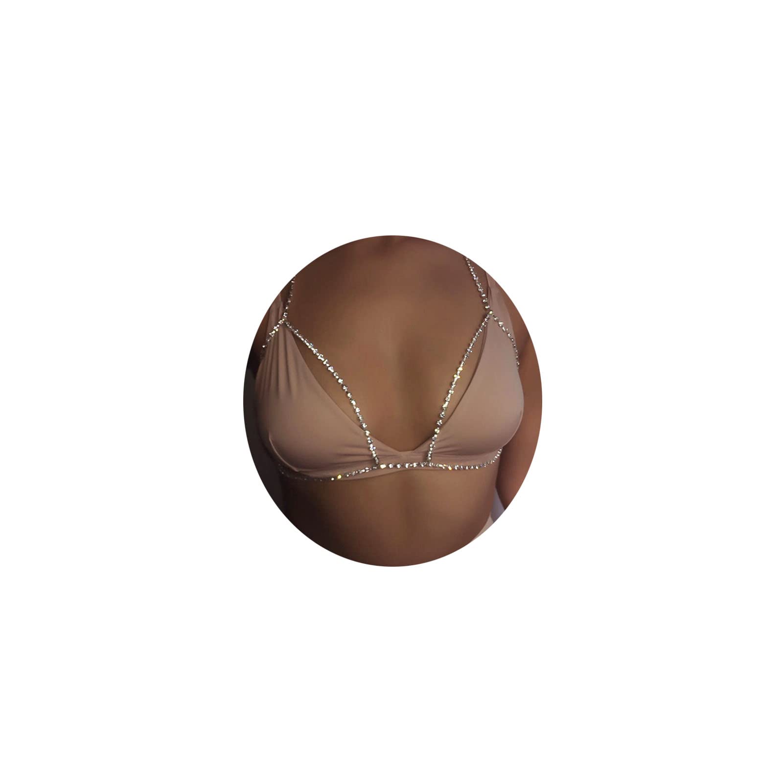 Rhinestone Bra Chain - Crystal Body Jewelry for Women, Elegant Bikini & Lingerie Accessory - Perfect for Beach Parties, Music Festivals & Boudoir Photography