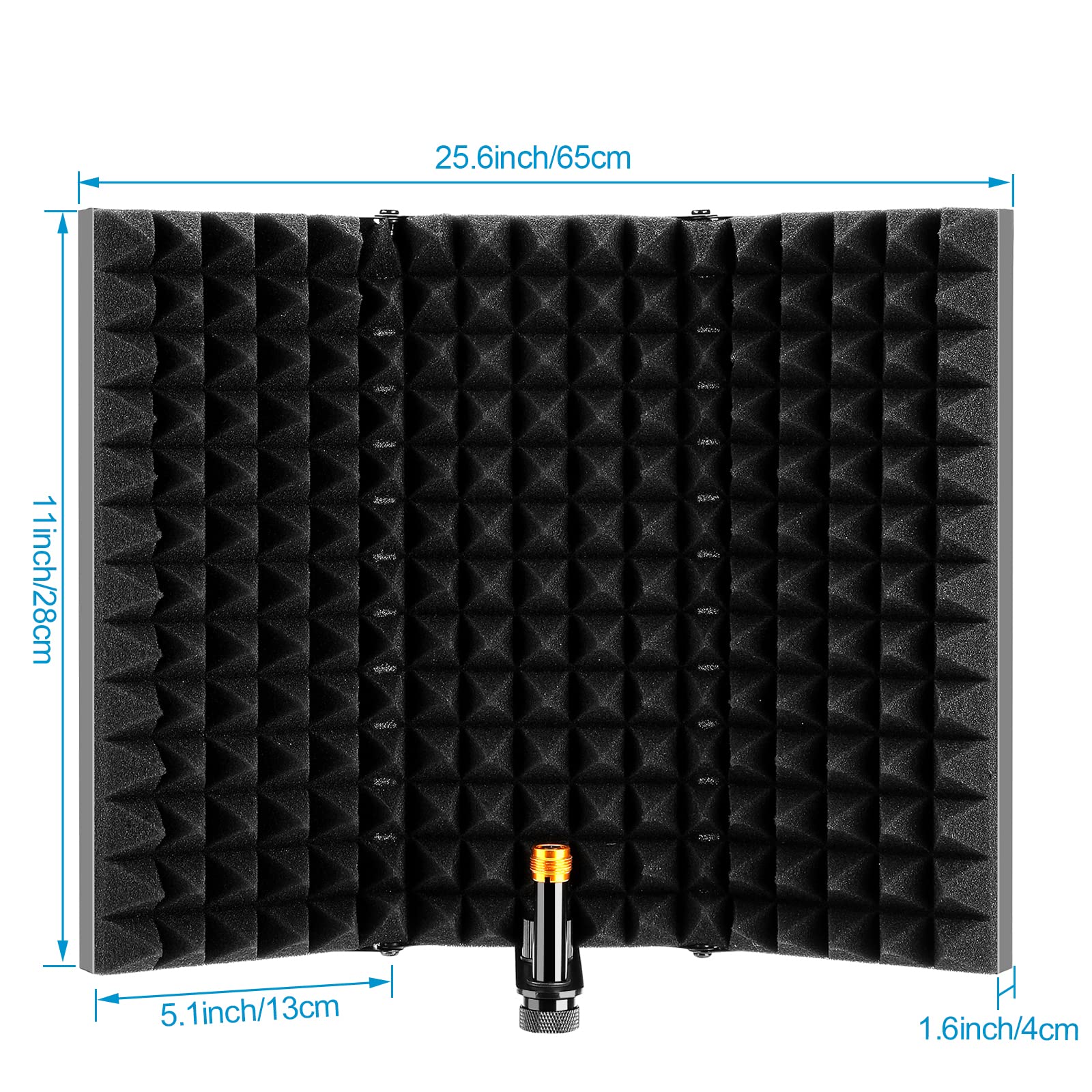 AGPTEK Foldable Microphone Isolation Shield - Adjustable Studio Mic Isolator Panel for Stand Mount & Table Top | Noise Reduction for Podcasting, Voice Recording & Home Studio Setup