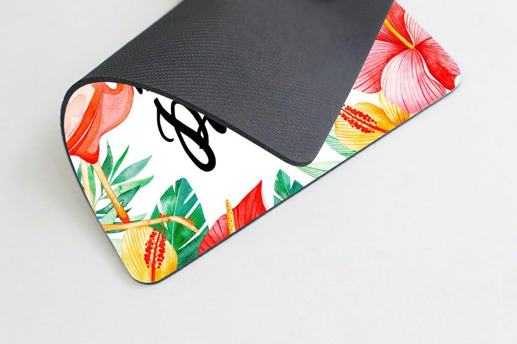 Custom Flamingo Inspirational Quote Mouse Pad - Be a Flamingo in a Flock of Pigeons - Non-Slip Rubber Desk Mat for Office & Gaming - Motivational Gift for Women & Men