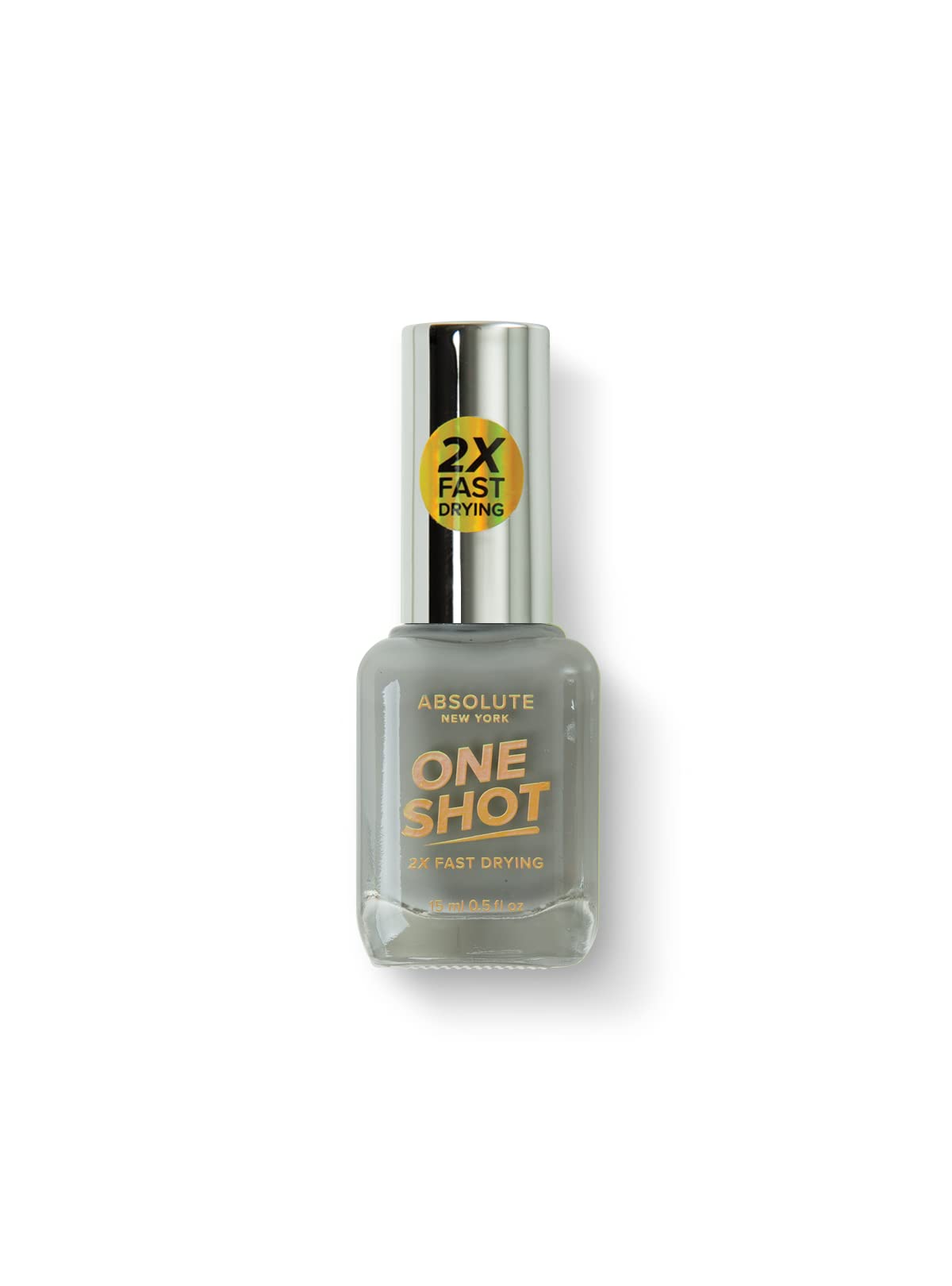 Absolute NY One Shot Nail Polish - Modern Gray for Salon & Home Manicures