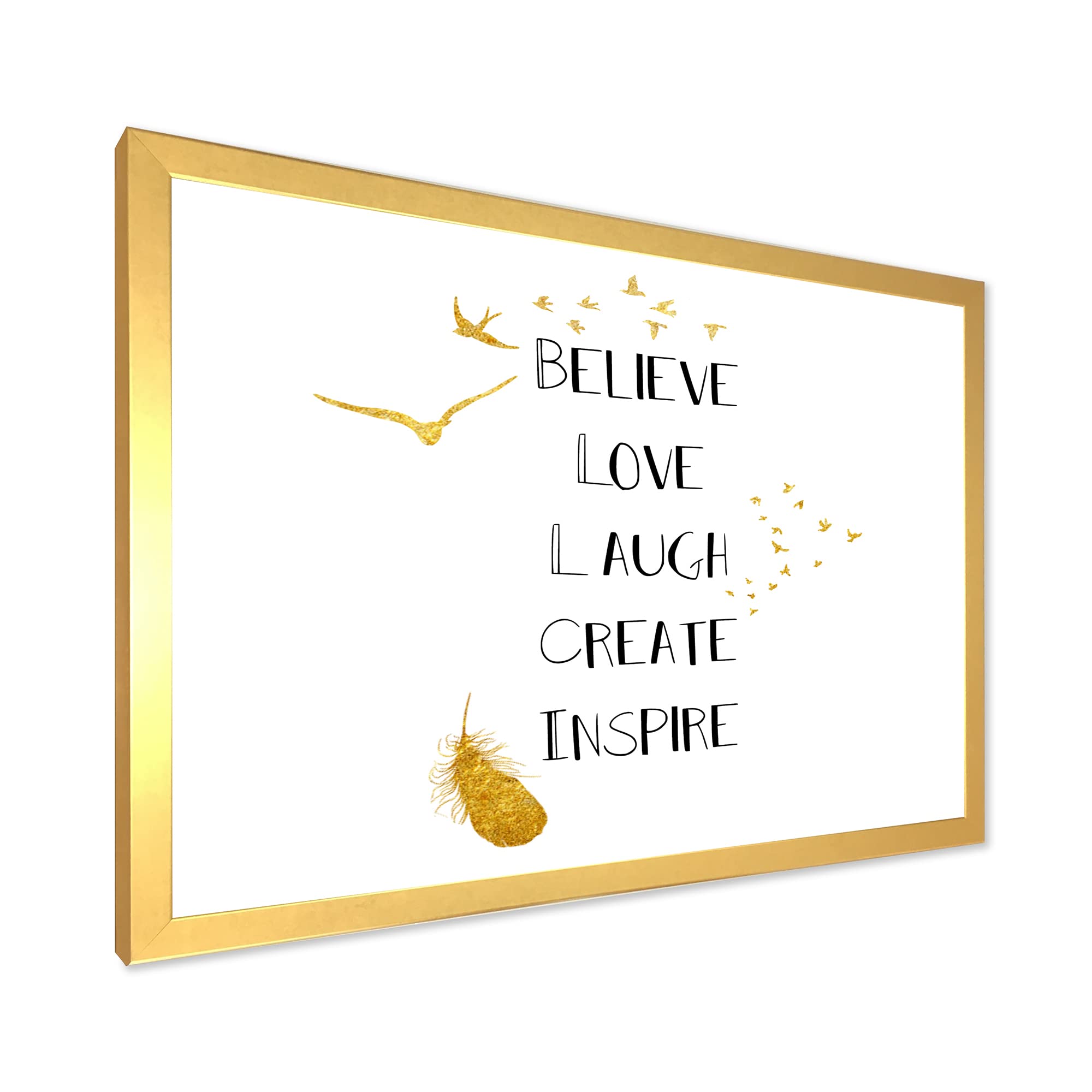 Inspirational Quote Framed Wall Art - White & Gold Traditional Design for Home & Office Decor | Motivational Gift Idea for Housewarming, Birthday, Christmas