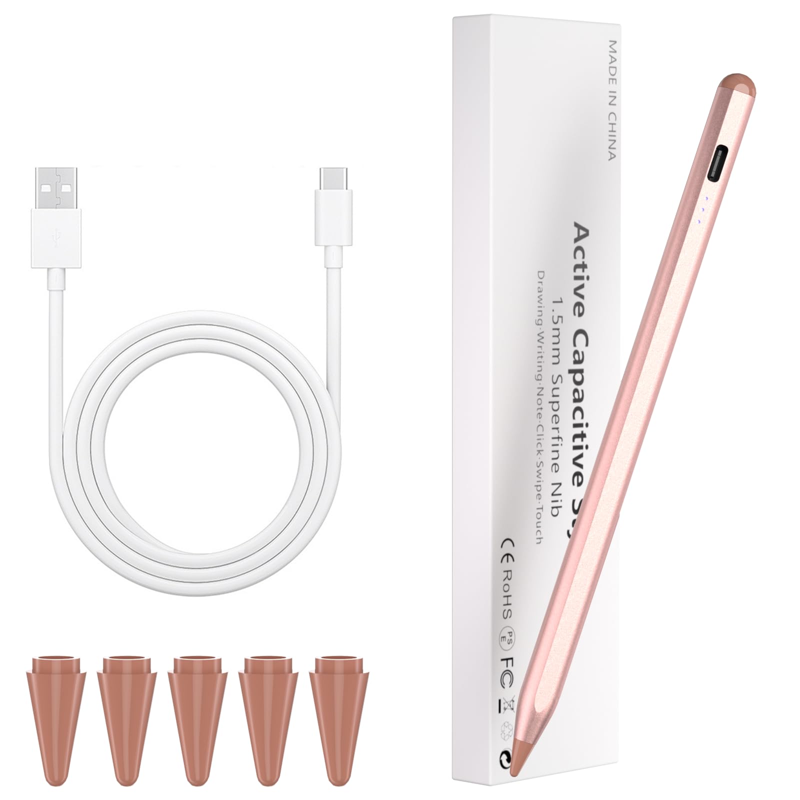 Premium iPad Pencil Stylus - Compatible with iPad 2018-2022, iPad 10/9/8/7/6th Gen, Air 5/4/3, Pro 11/12.9