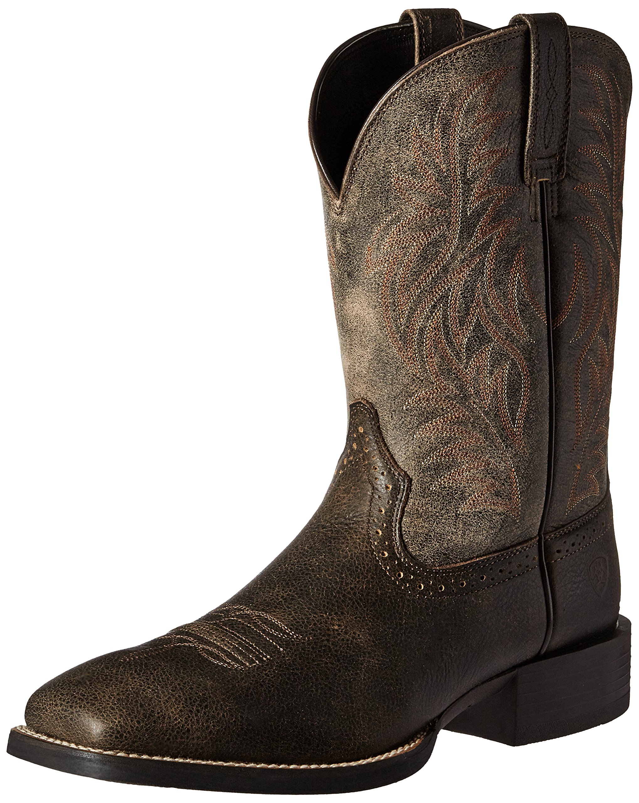 ARIAT Men's Sport Wide Square Toe Western Cowboy Boots - Durable Leather Work Boots for Ranch, Construction & Outdoor Activities