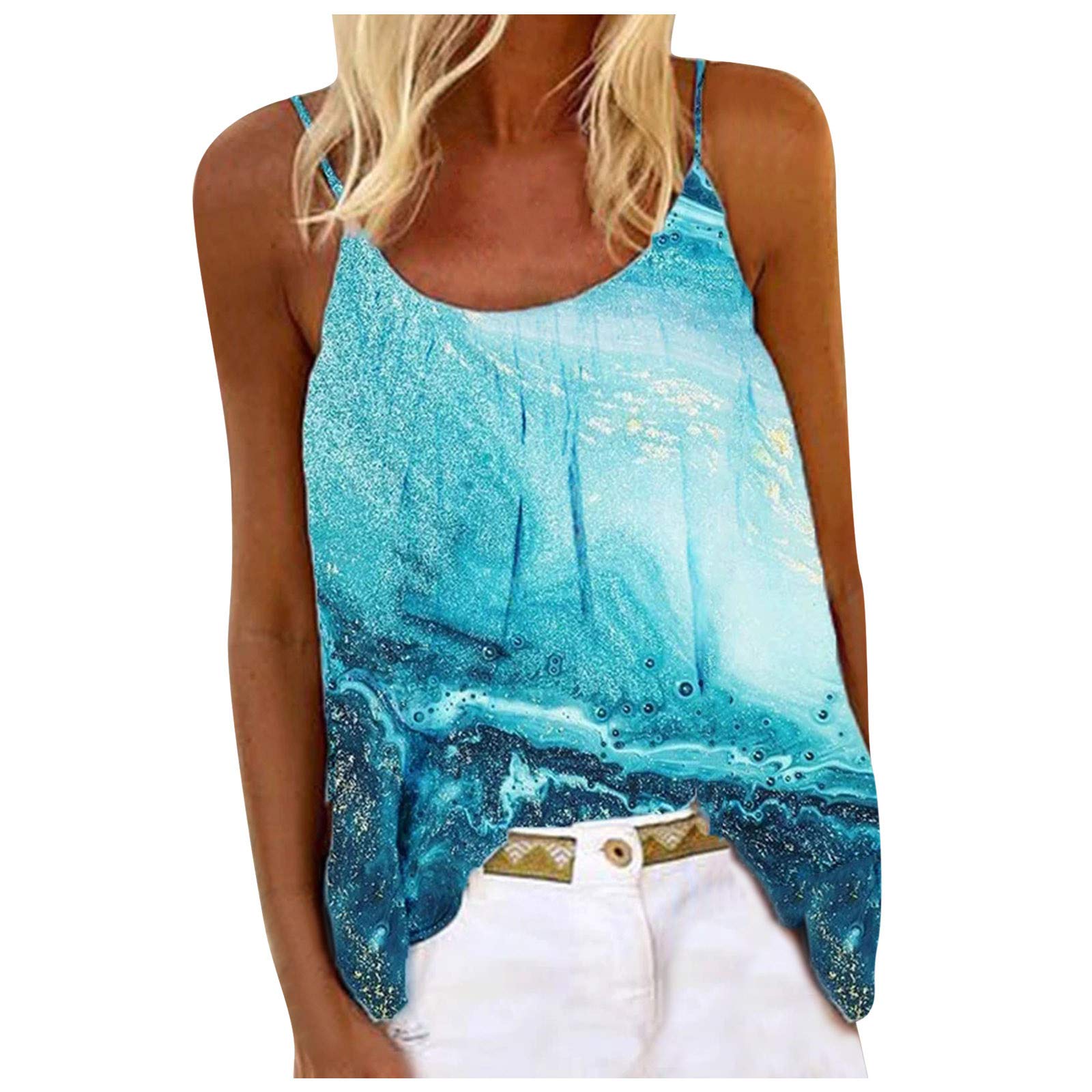 Sexy Women's Sleeveless V-Neck Printed Vest Top - Fashion Blouse for Summer, Casual Wear, Party & Date Night Outfits