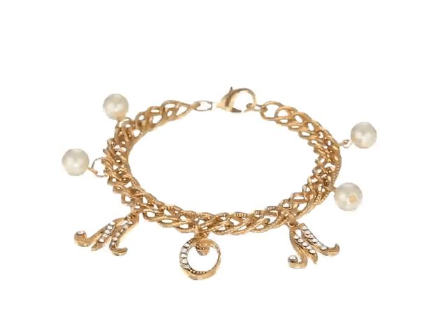1928 Jewelry Euro Crystal Mom Charm Faux Pearl Textured Chain Bracelet - Elegant Gift for Mother's Day, Birthday & Anniversary | Perfect for Women's Fashion Accessories & Special Occasions