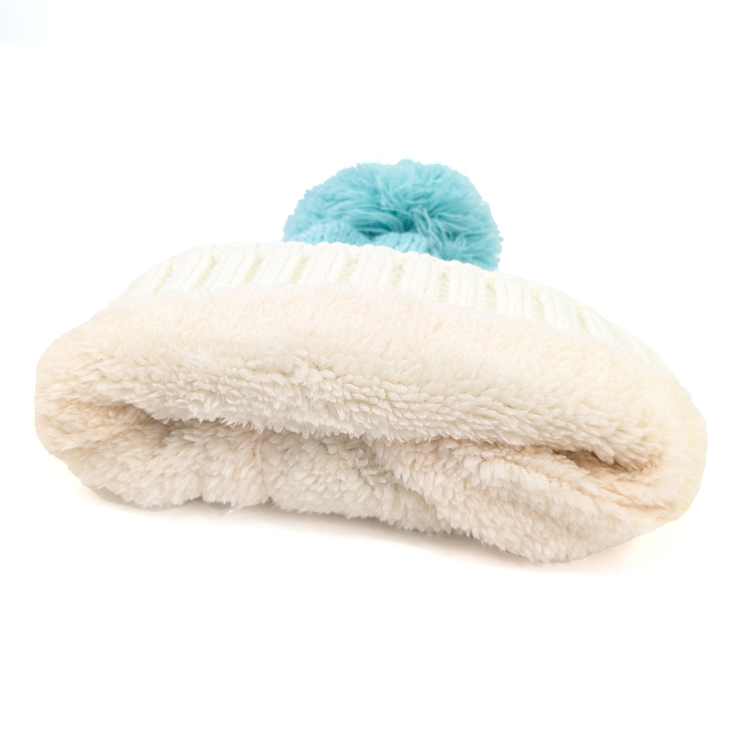 Blue Ice Cream Bobble Hat - Cute Winter Beanie for Women & Men - Soft Knit Hat for Cold Weather, Outdoor Activities & Fashion