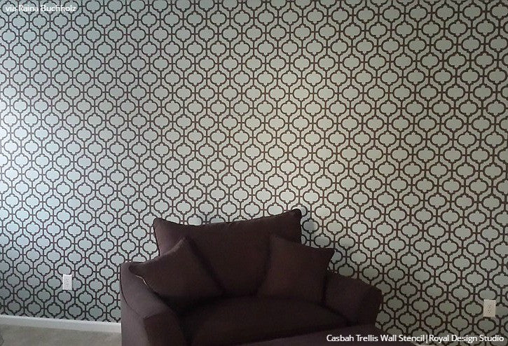 Casbah Trellis Moroccan Wall Stencil - DIY Home Decor, Geometric Wall Art, Arabic Pattern Template for Living Room, Bedroom & Nursery