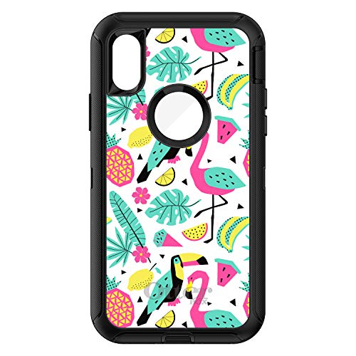 Summer Graphics - Flamingo Toucan Pineapple On Black Case