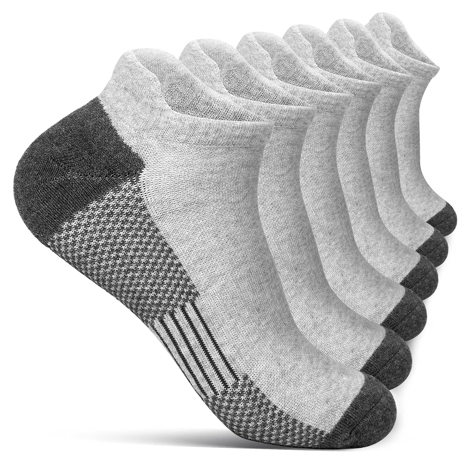 **Hugh Olai Men's Low-Cut Cotton Ankle Socks – 6 Pairs Breathable Cushioned Running Socks with Arch Support & Odor Control – Perfect for Sports, Gym & Daily Wear**