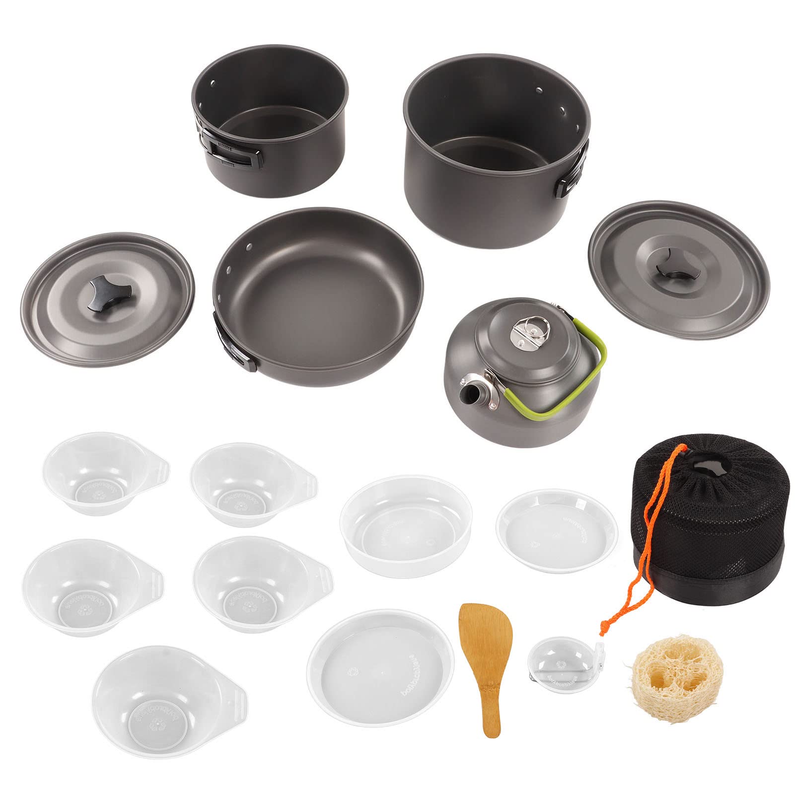Uxsiya Lightweight Backpacking Cooking Kit - Safe Anti-Scald Camping Cookware Set for Hiking, Cycling & Outdoor Adventures | Compact Portable Gear for Campers & Travelers