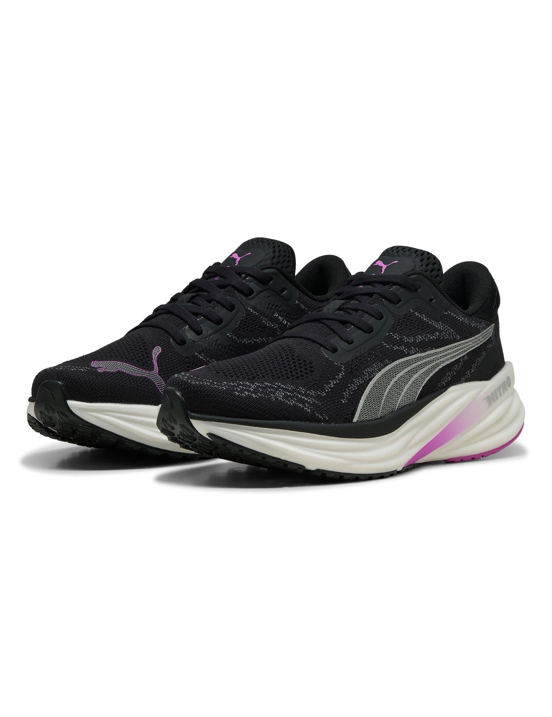 Magnify NITRO 2 Running Shoes for Men & Women - Lightweight Black/Pure Magenta Athletic Shoes for Jogging, Gym Workouts & Outdoor Activities
