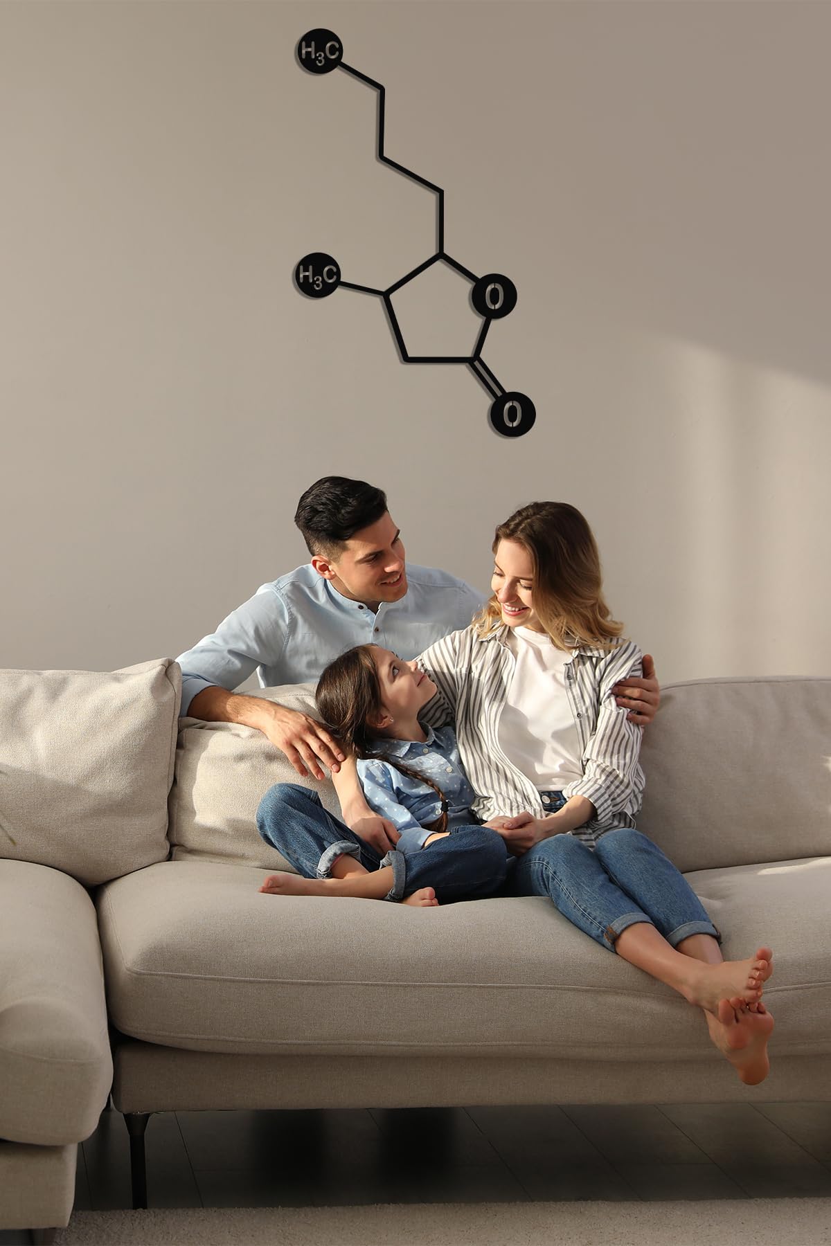 Whiskey Molecule Metal Wall Art - 71x100cm Modern Home & Living Room Decor - Indoor Outdoor Metal Wall Sign for Bar, Man Cave, Office & Dining Room Decoration