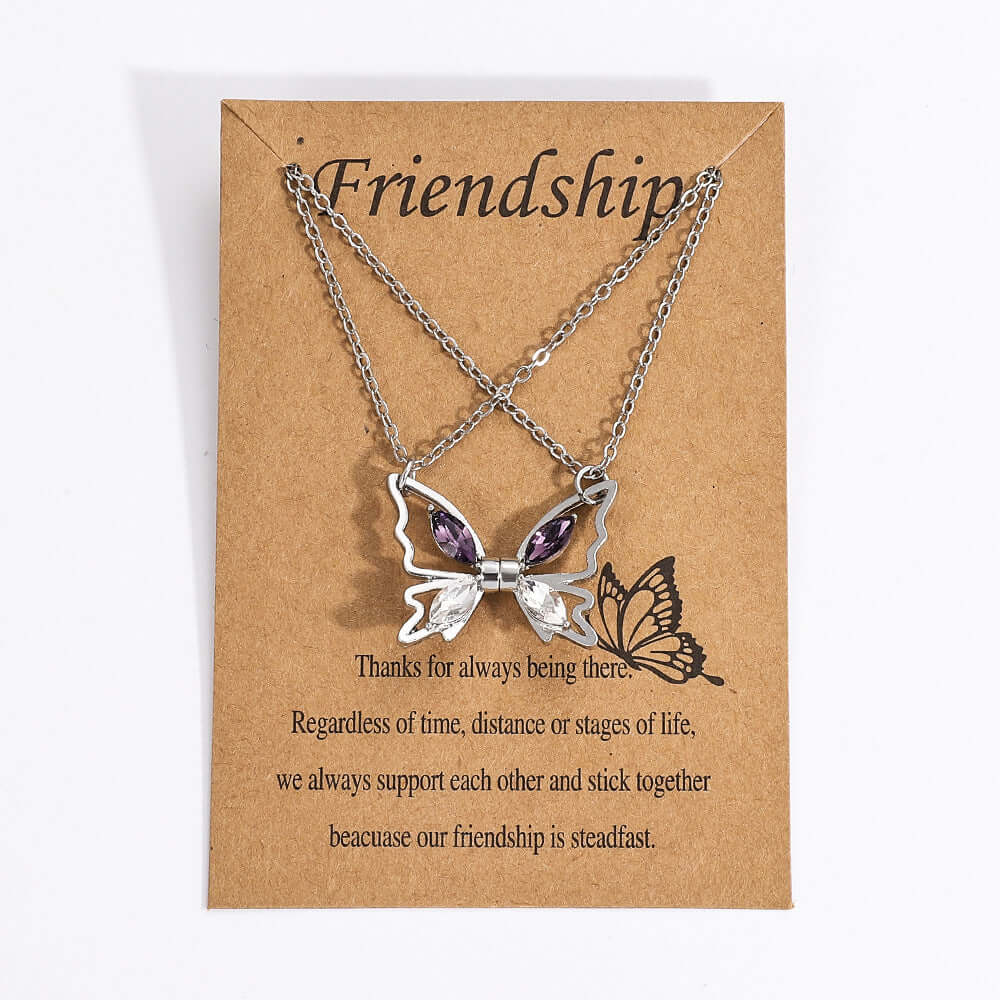 Butterfly Magnetic Couple Friendship Matching Necklace Set - Romantic Gift for Couples, Best Friends, Anniversaries & Valentine's Day | KM695