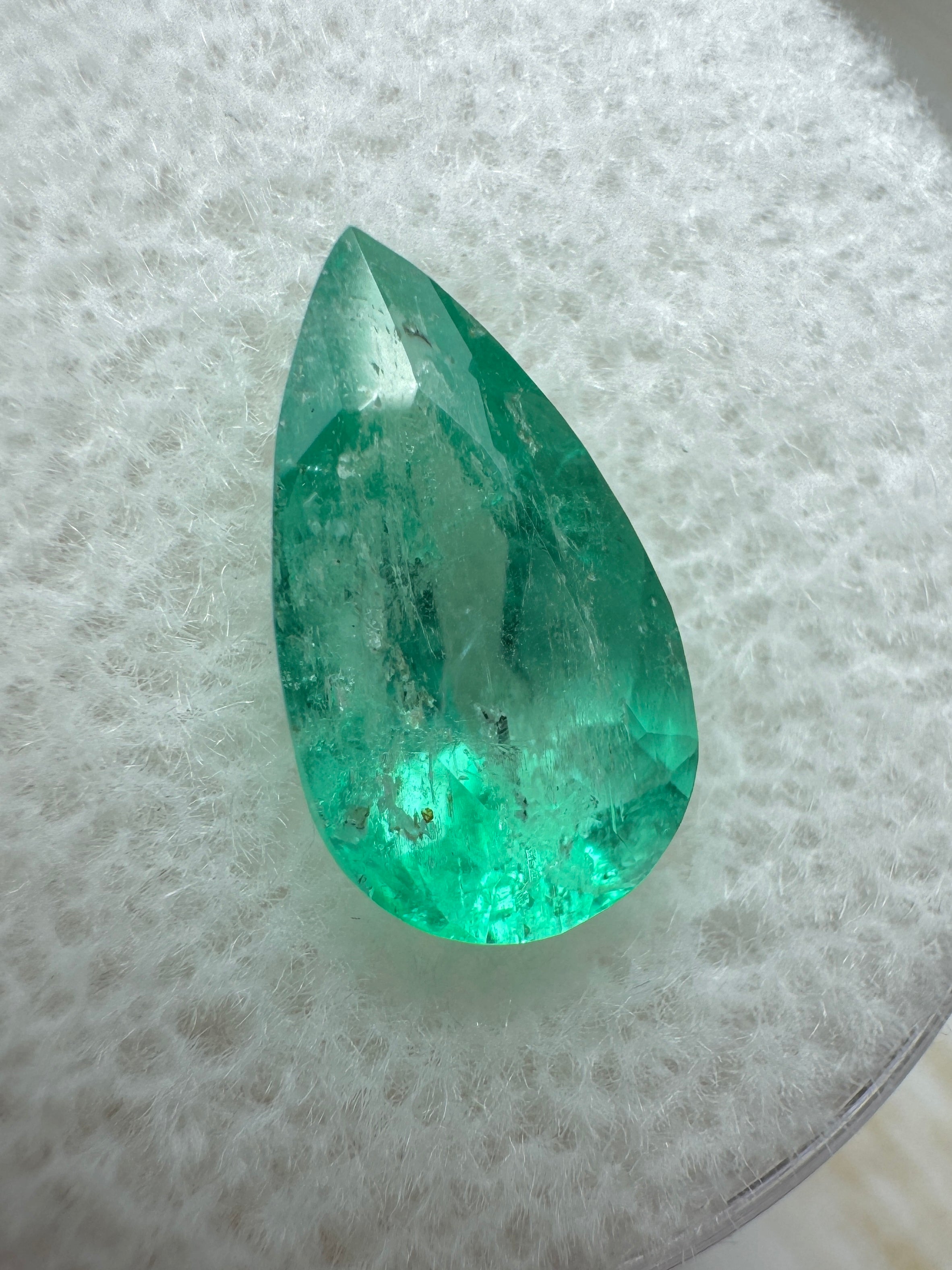 2.10 Carat 12x6.5mm Natural Colombian Emerald Pear Cut Loose Gemstone for Jewelry Making - Engagement Rings, Pendants & Earrings