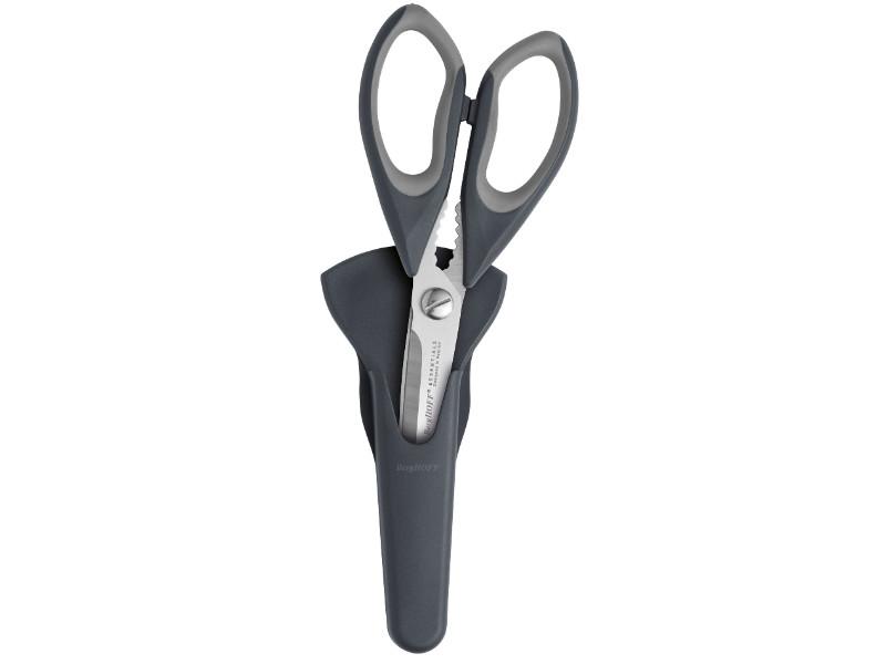 BergHOFF Essentials Stainless Steel Kitchen Scissors with Magnetic Sleeve - Heavy Duty Sharp Blades for Cutting Herbs, Meat, Poultry, Packaging - Perfect for Home Cooking, Crafting & Office Use