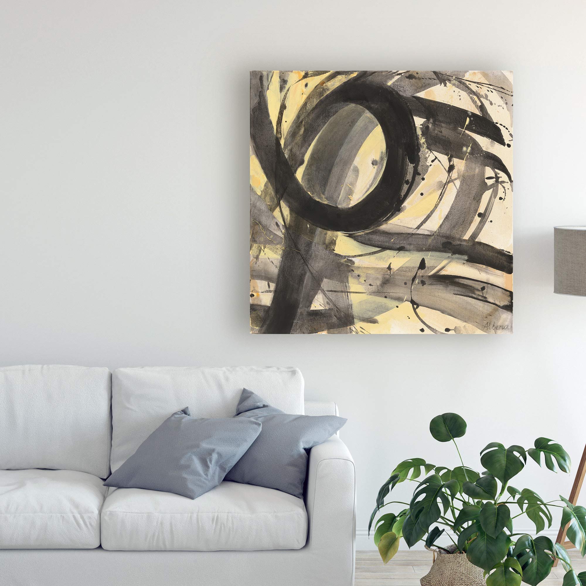 Trademark Fine Art 18x18 Roller Coaster II by Albena Hristova - Modern Abstract Canvas Wall Art for Living Room, Bedroom & Office Decor