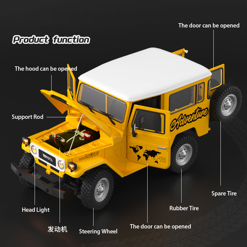 1/16 HG RC Off Road Electric Crawler Car - 4x4 FJ40 Remote Control Vehicle for Adults & Kids | US Stock | Perfect for Trail Crawling, Rock Climbing & Backyard Adventures