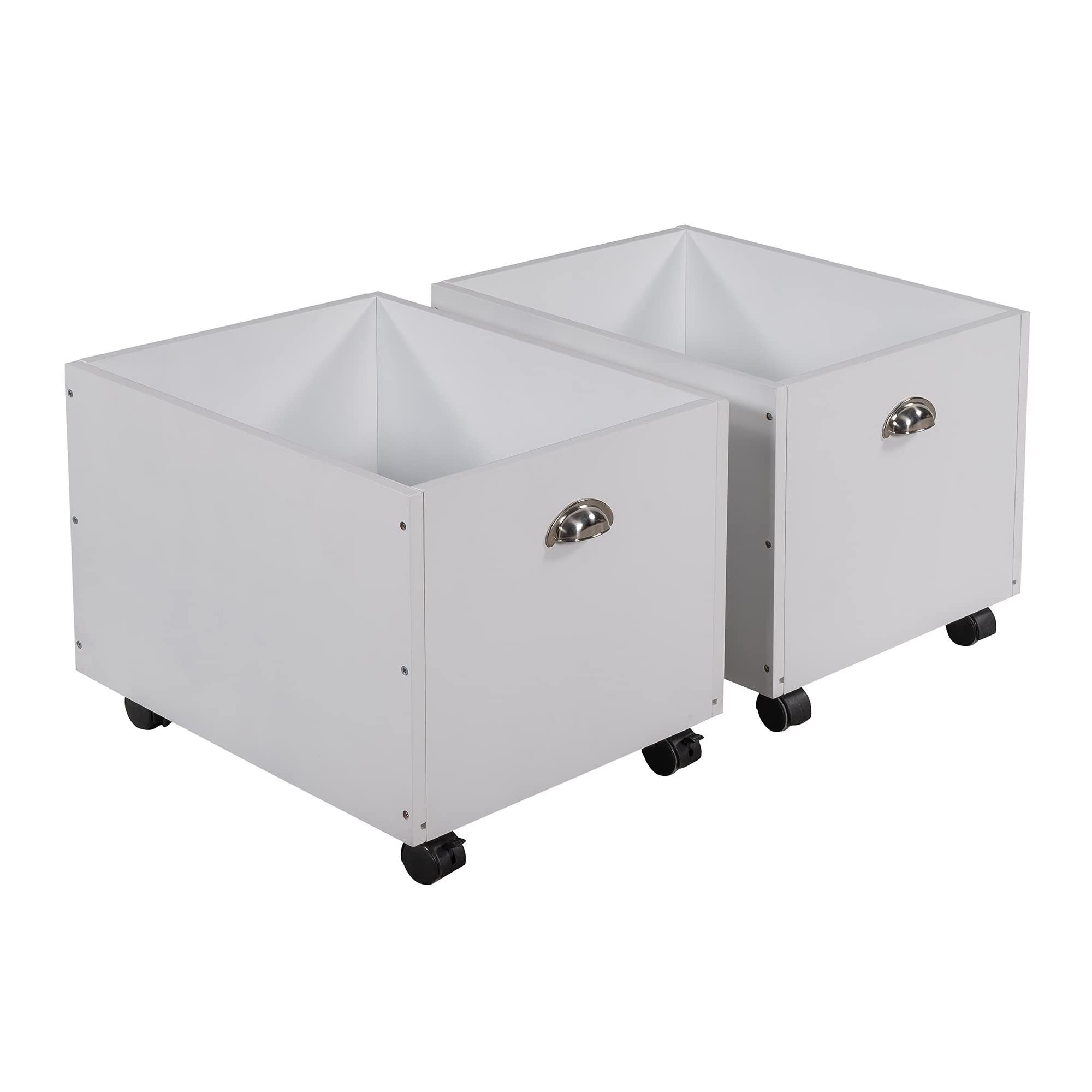 JT Twin Size Wooden Loft Bed with 2 Storage Drawers - Space-Saving White Bed for Kids & Teens - Perfect for Small Bedrooms, Dorms & Studio Apartments