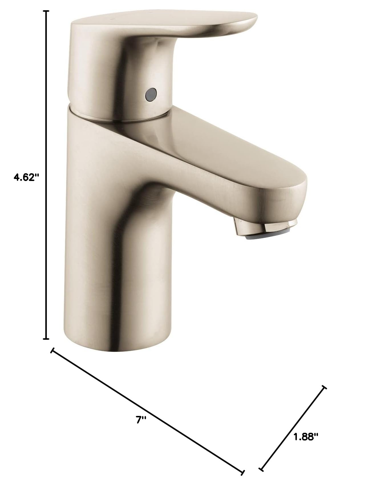 Hansgrohe Focus Modern Upgrade Easy Clean 1-Handle 17-Inch Tall Bathroom Sink Faucet in Brushed Nickel - Water Efficient Single Hole Bathroom Faucet for Vanity, Powder Room & Guest Bath Installation (Model 04371820)