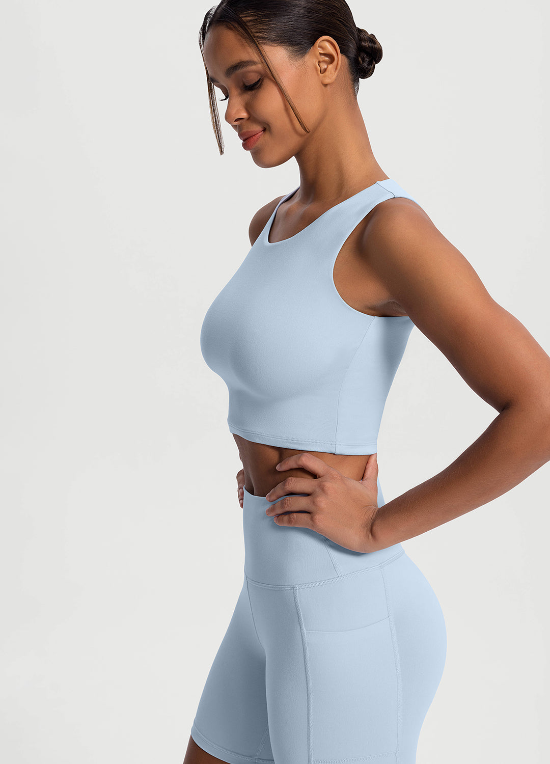 High Neck Cropped Tank Top for Women - Breathable Summer Workout Shirt | Yoga, Gym & Casual Wear