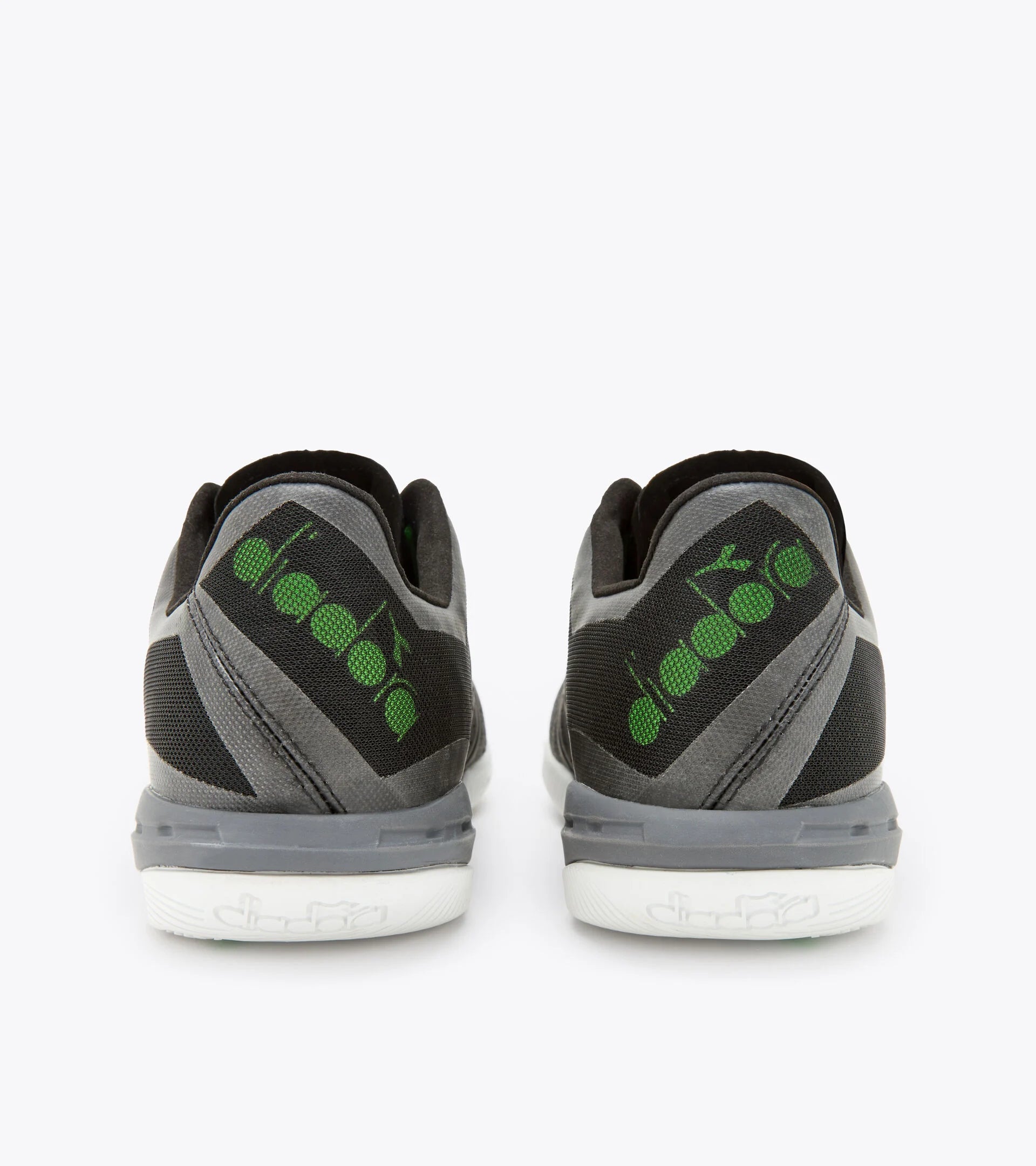Diadora Brazil ID Indoor Soccer Shoes for Men - Black/Green Fluo - Lightweight & Comfortable for Indoor Football, Futsal, and Training Sessions