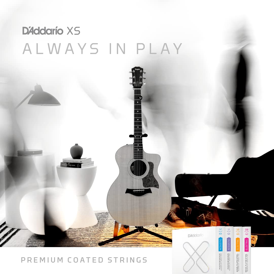 D'Addario XS Acoustic Guitar Strings - 80/20 Bronze Coated, Light Gauge 12-53, 6-String Set (3-Pack) | Perfect for Folk, Country & Fingerstyle Playing