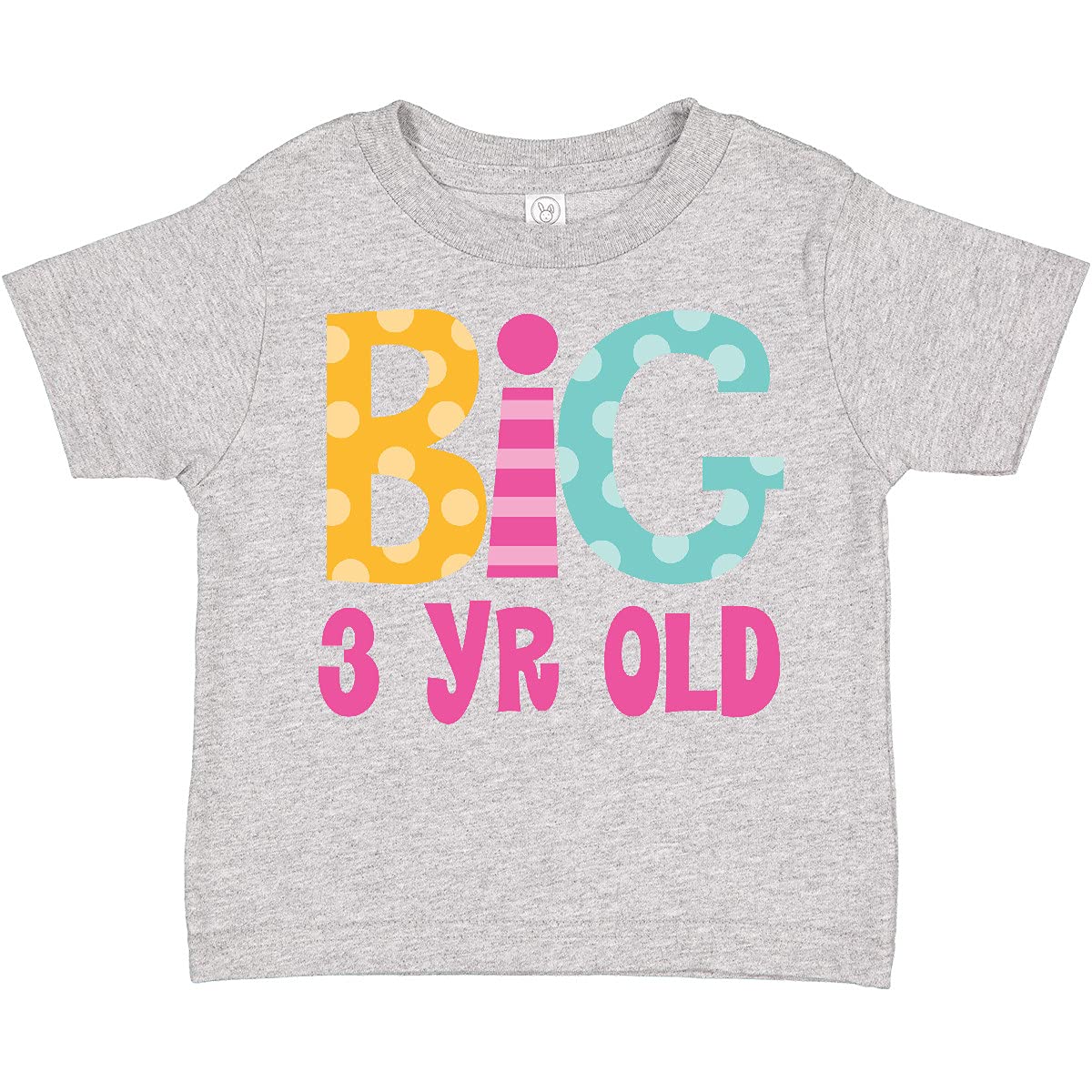 Inktastic Big 3 Year Old 3rd Birthday Toddler T-Shirt - Cute Toddler Birthday Outfit for Boys & Girls - Perfect for Birthday Parties, Photo Shoots & Celebrations