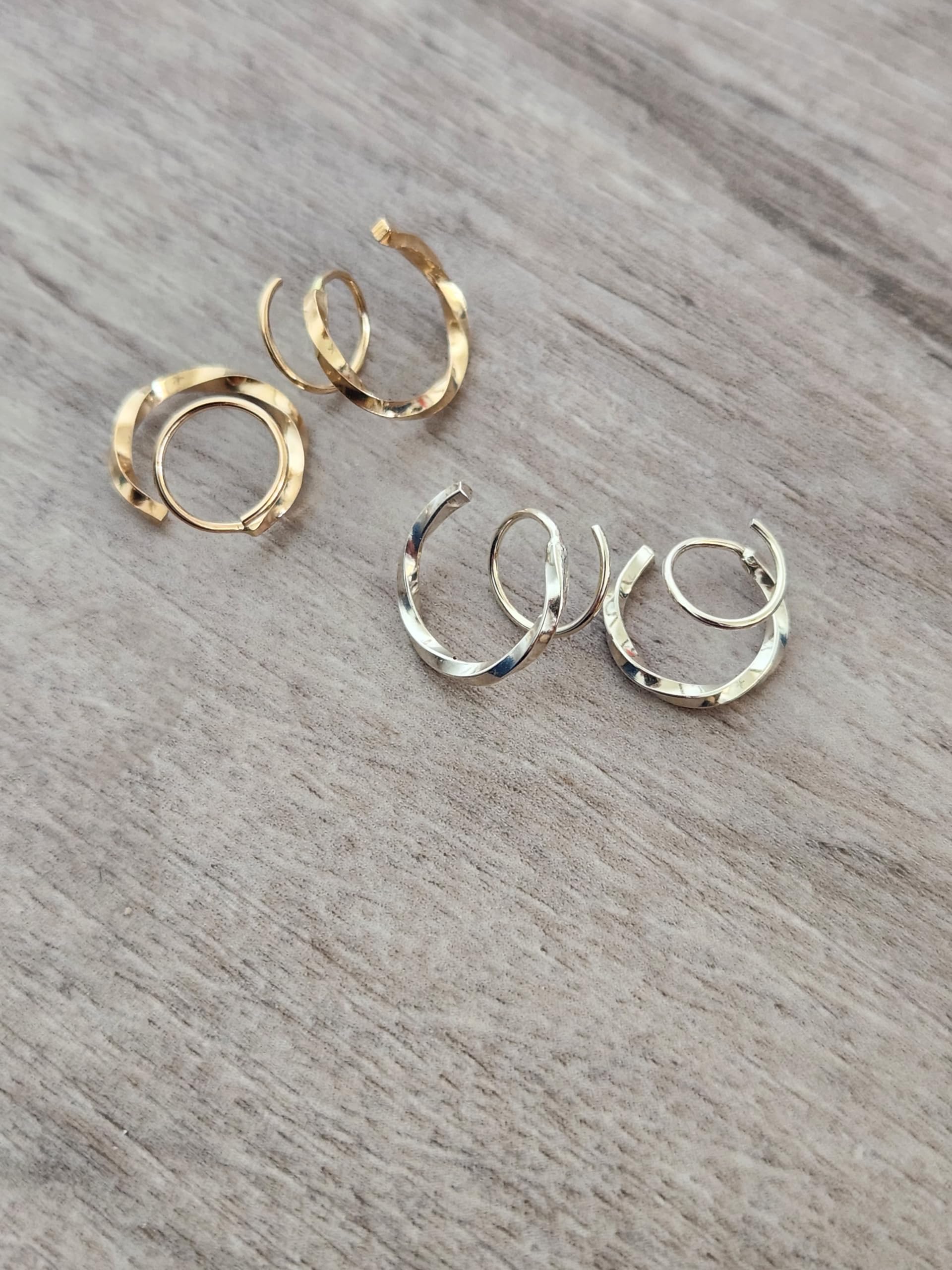 Gold-Filled Large Loop Twist Earrings for Women - Double Hoop Spiral Illusion Earrings for Single Piercing | Perfect Gift for Girls & Women | Great for Parties, Weddings & Everyday Wear