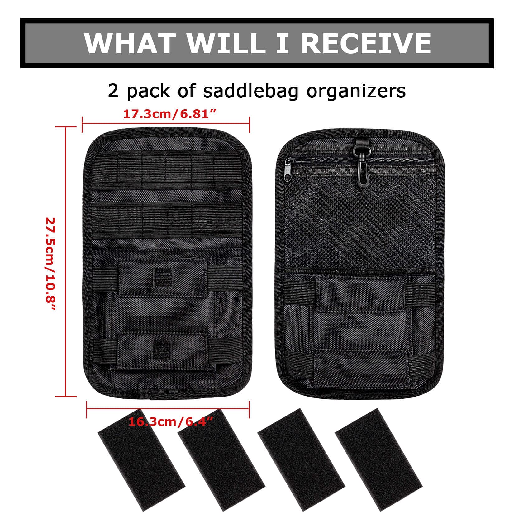 PSLER 2-Pack Saddlebag Organizers for Motorcycle, Bike & Vehicle - Internal Small Tools Storage Bags | Perfect for Road Trips, Commuting & Outdoor Adventures