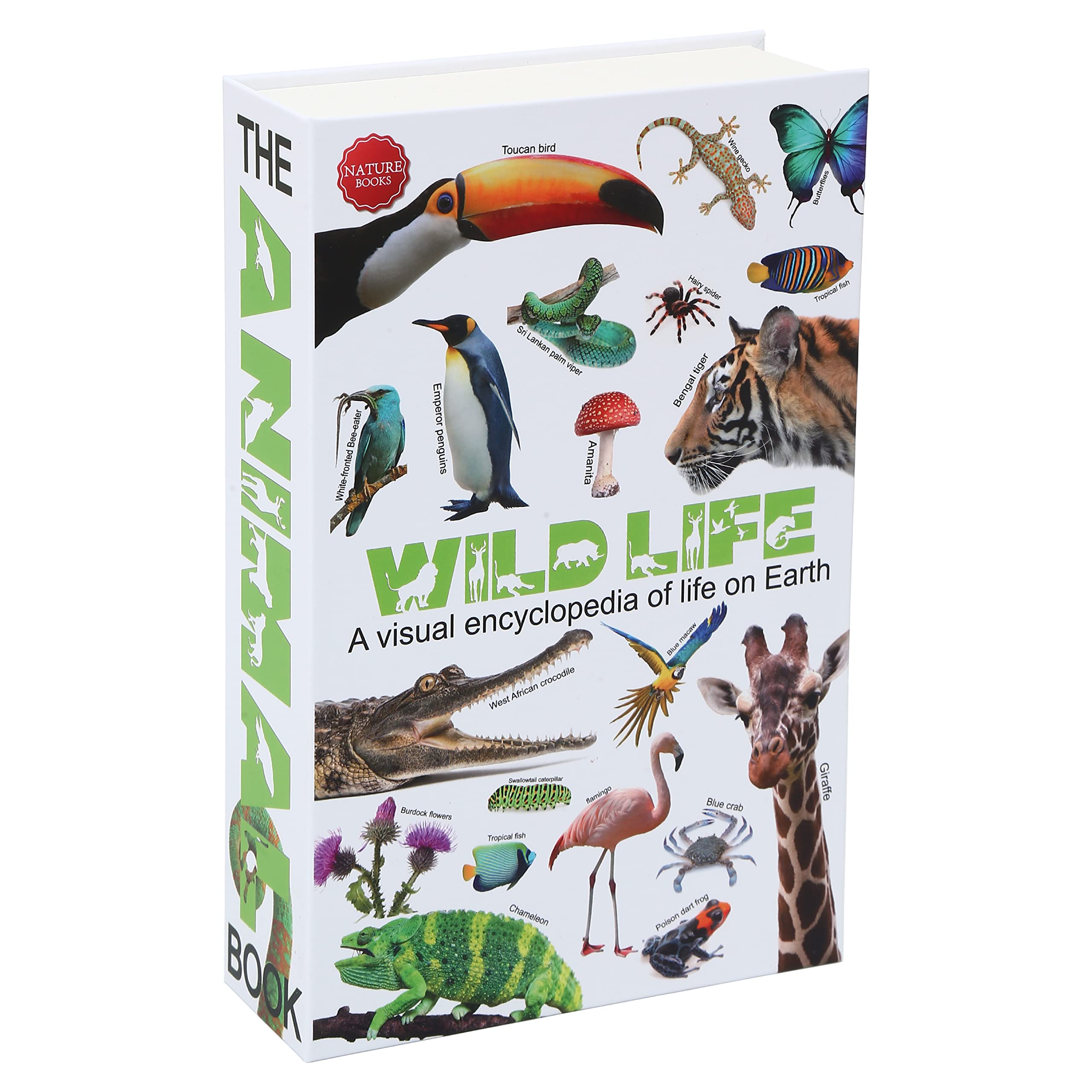 Wild Life Diversion Book Safe with Key Lock - Hidden Secret Storage Box for Cash, Jewelry & Valuables (9.3''x6.1''x2.3'') - Perfect for Home Security, Travel & Emergency Hideouts