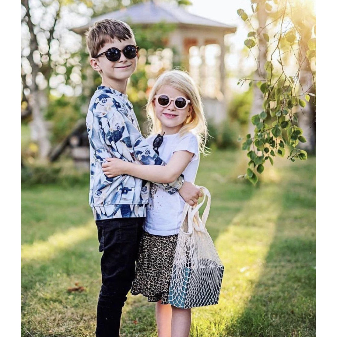 BabyMocs Kids Sunglasses - Signature Round Pink Frames for Boys & Girls - UV Protection for Outdoor Play, Beach, and Travel
