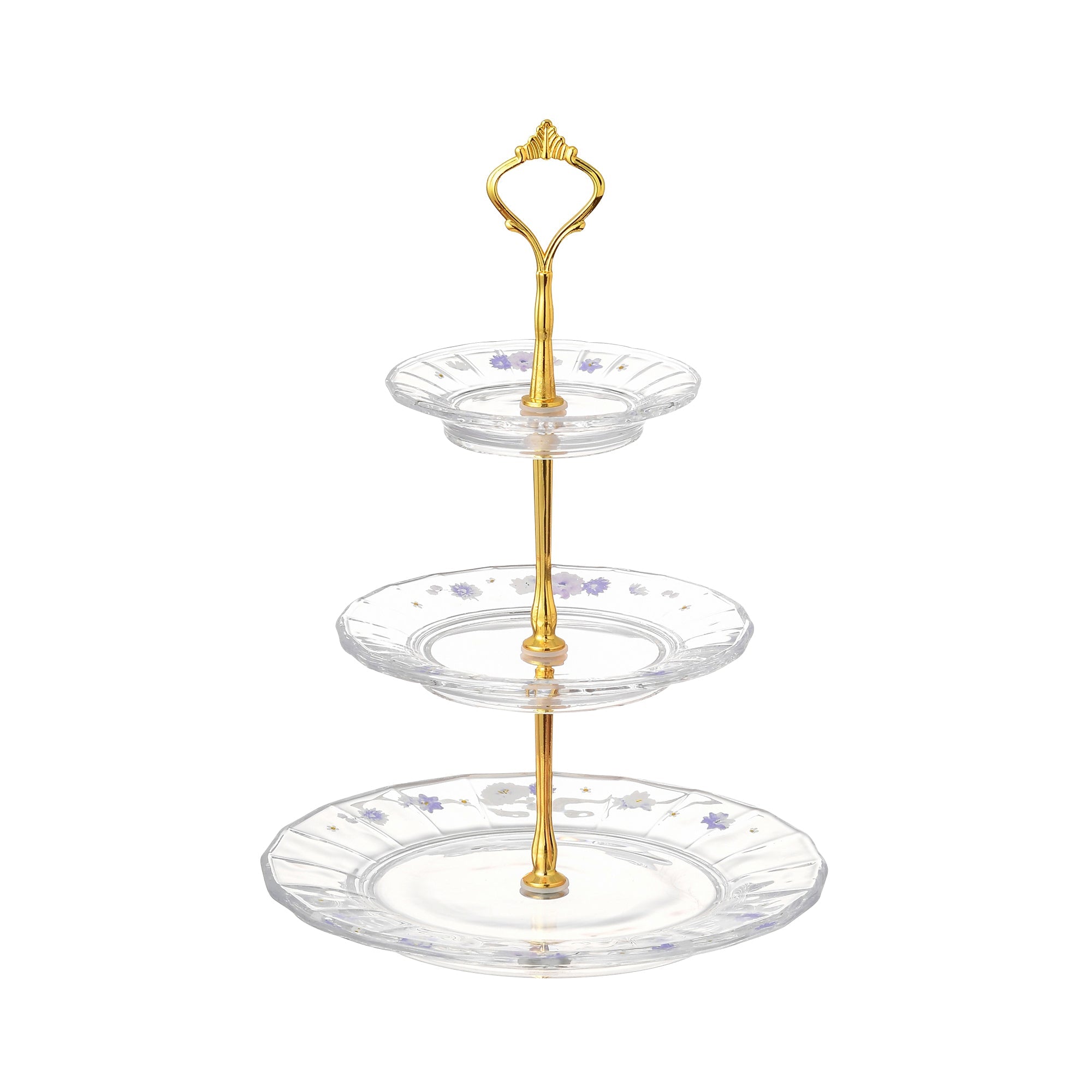 Elegant Purple Flower Frill Glass Stand - Perfect for Home Decor, Wedding Centerpieces & Gift Displays