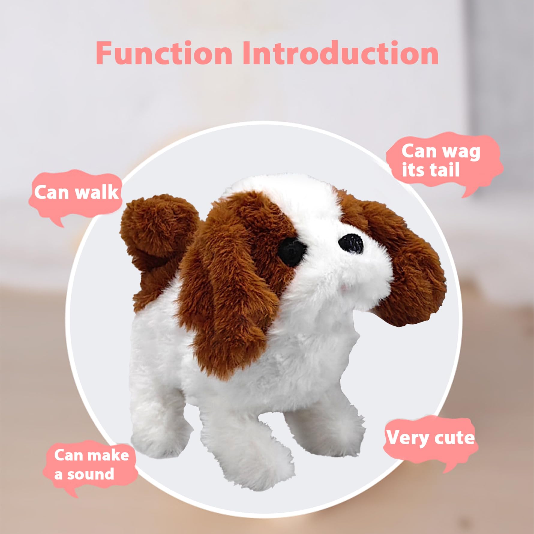 Electronic Toy Dog with Pulling Rope - Realistic Barking Saint Bernard for Kids Playtime
