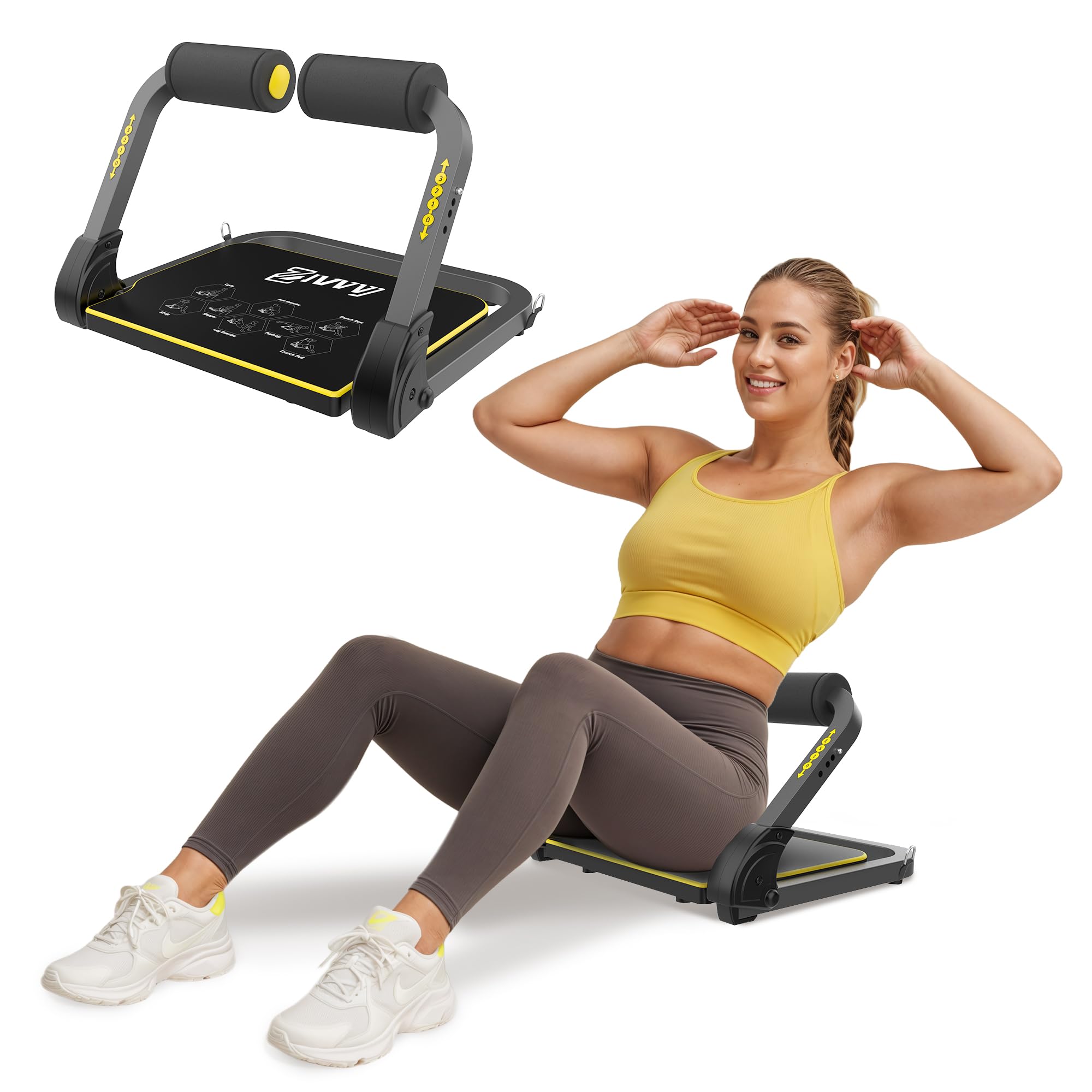 Premium Ab Workout Equipment - Home Ab Trainer Machine with Resistance Bands & 330 LBS Capacity - Perfect for Core Strengthening, Sit Ups & Crunches - Ideal for Home Gym, Fitness Enthusiasts & Weight Loss Training