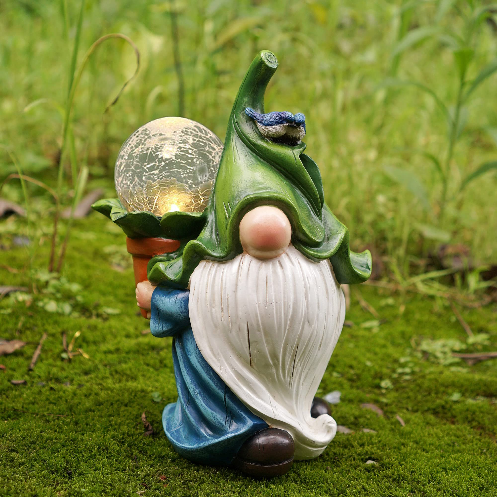 Solar LED Garden Gnome Statue - 10.8