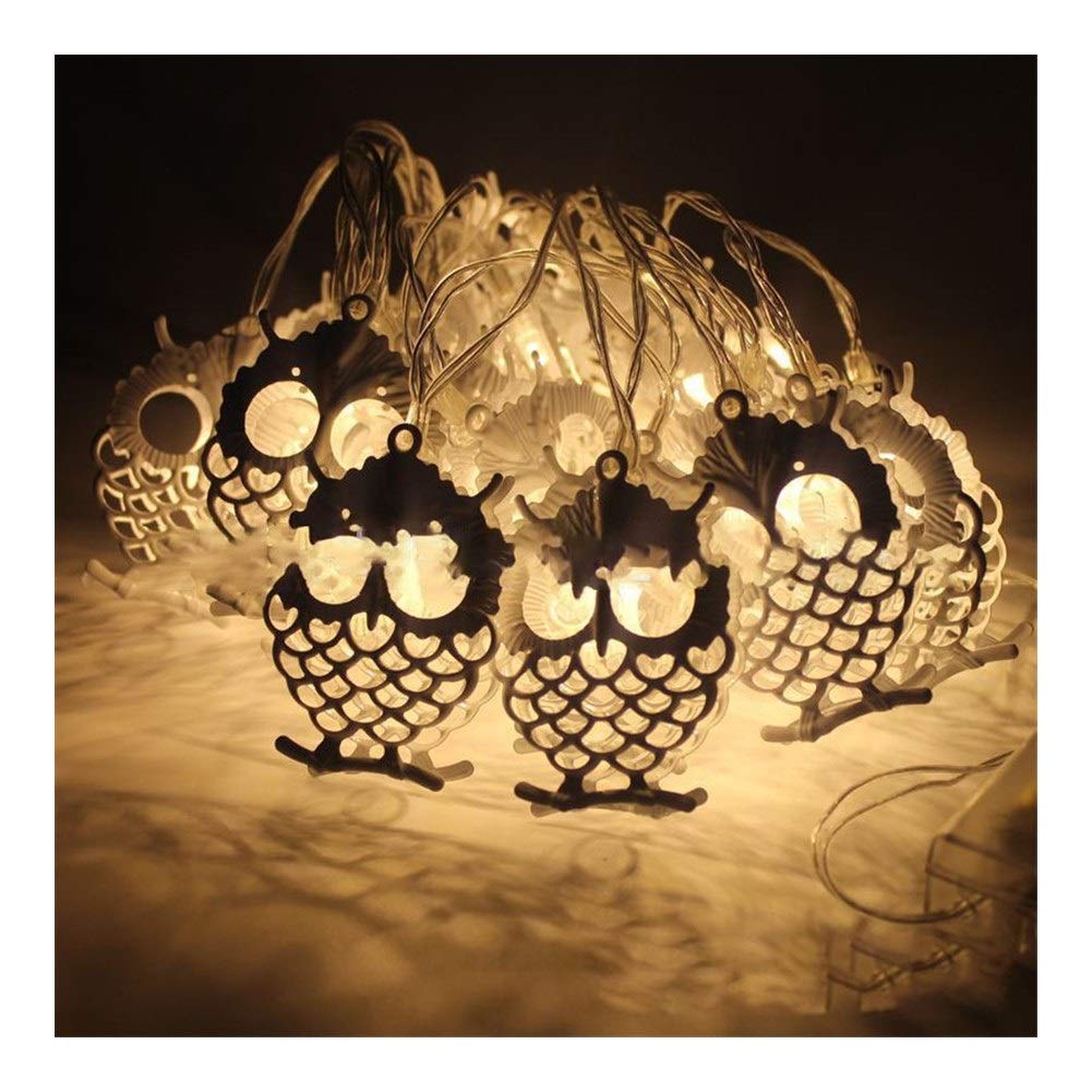 1.5M 10 LED Metal Owl String Lights - Drip Design Fairy Lights for Wedding, Christmas, Halloween Party Decor | Outdoor Pineapple Themed Decorative Lighting for Garden, Patio, Bedroom