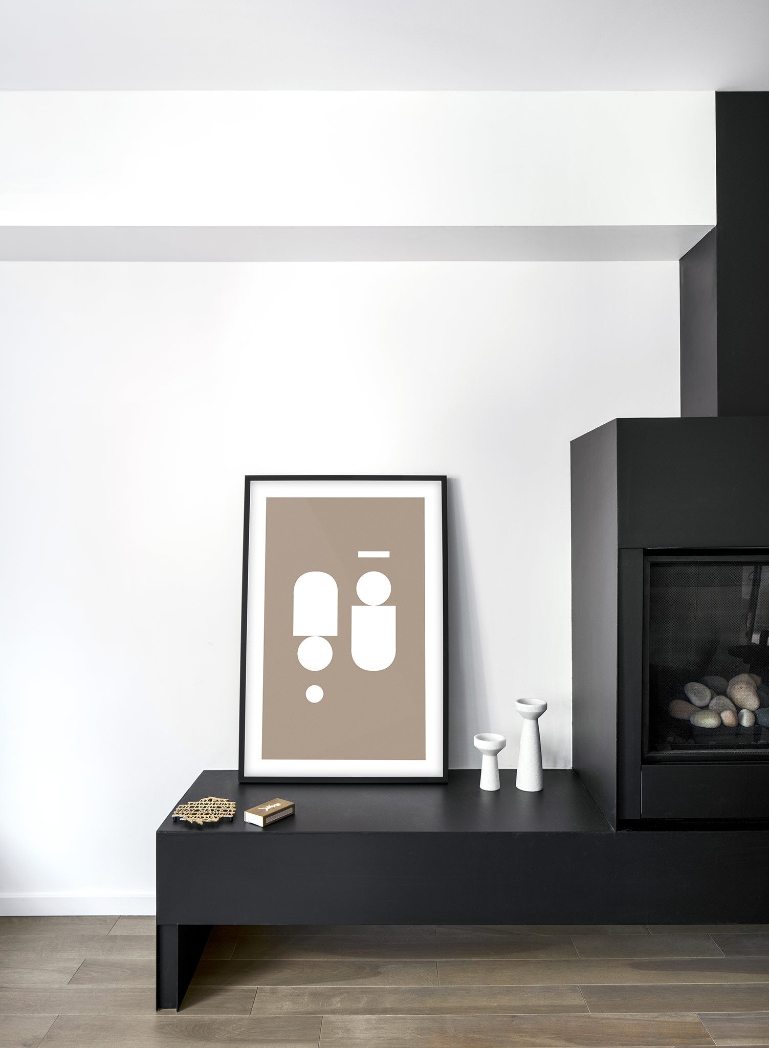 Near Symmetry in Beige - Minimalist Abstract Wall Art Poster for Living Room, Bedroom & Office Decor