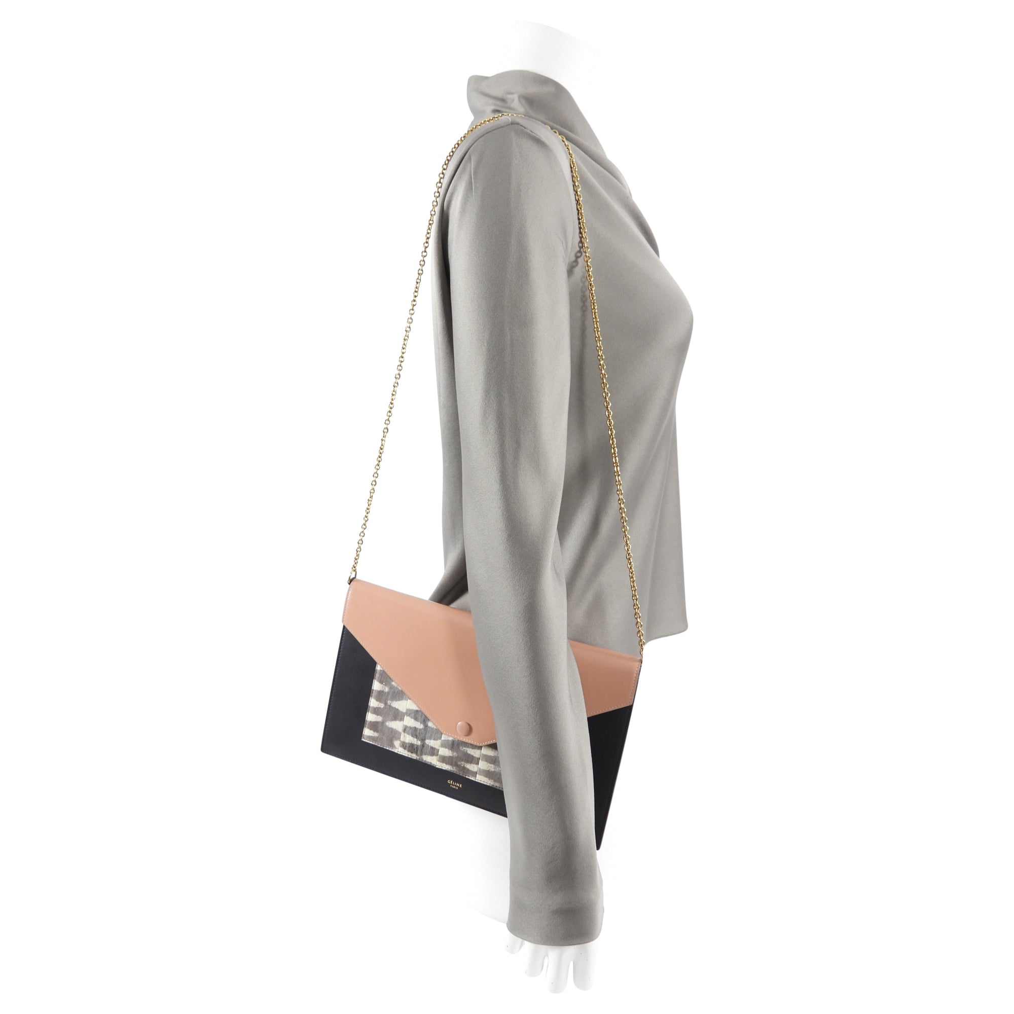 Celine Tricolor Envelope Shoulder Bag & Clutch Purse - Stylish Crossbody Handbag for Women | Perfect for Work, Date Night & Special Occasions