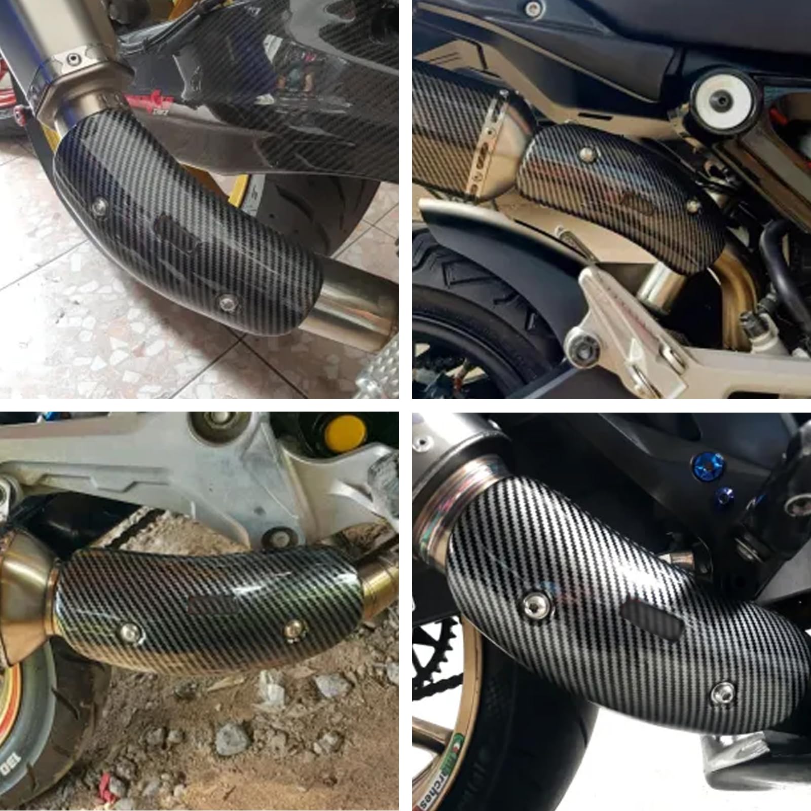 High-Quality Exhaust Heat Shield & Muffler Pipe Cover - Stainless Steel Carbon Fiber Protector Guard for Cars & Trucks - Perfect for Performance Upgrades & Engine Protection