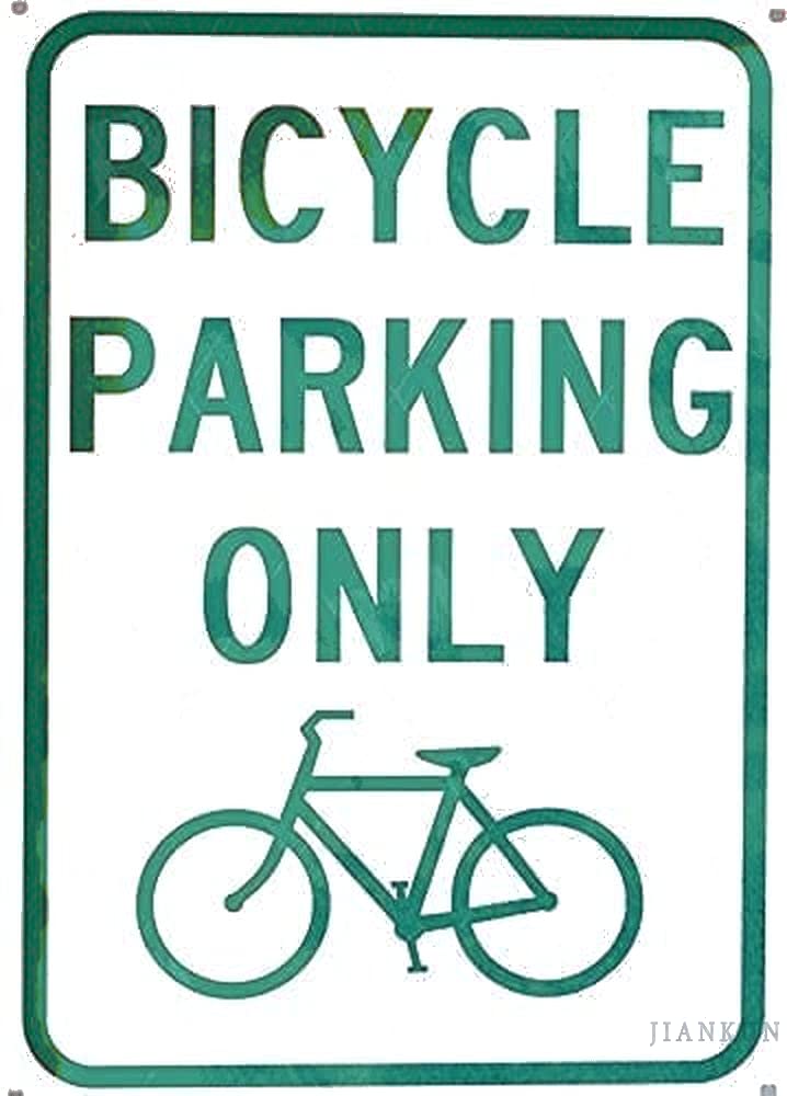 Vintage Tin Metal Sign - Bicycle Parking Only for Bike Shops, Cafes & Pubs | Funny Wall Decor for Man Cave, Bars & Beer Themed Spaces | Durable Retro Art Plaque for Indoor & Outdoor Use