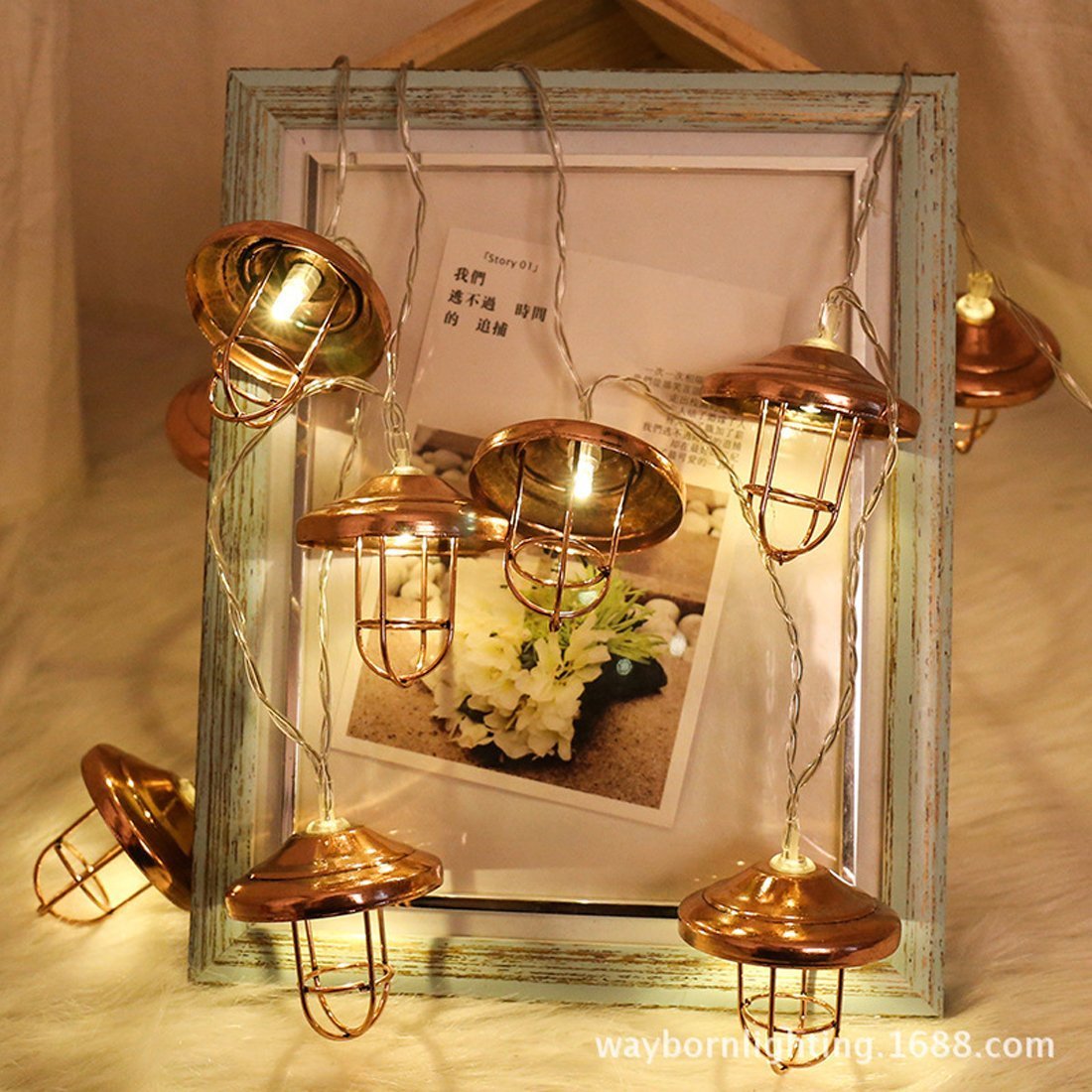 Vintage LED String Lights - 20 Warm White Lanterns for Home, Patio, Wedding