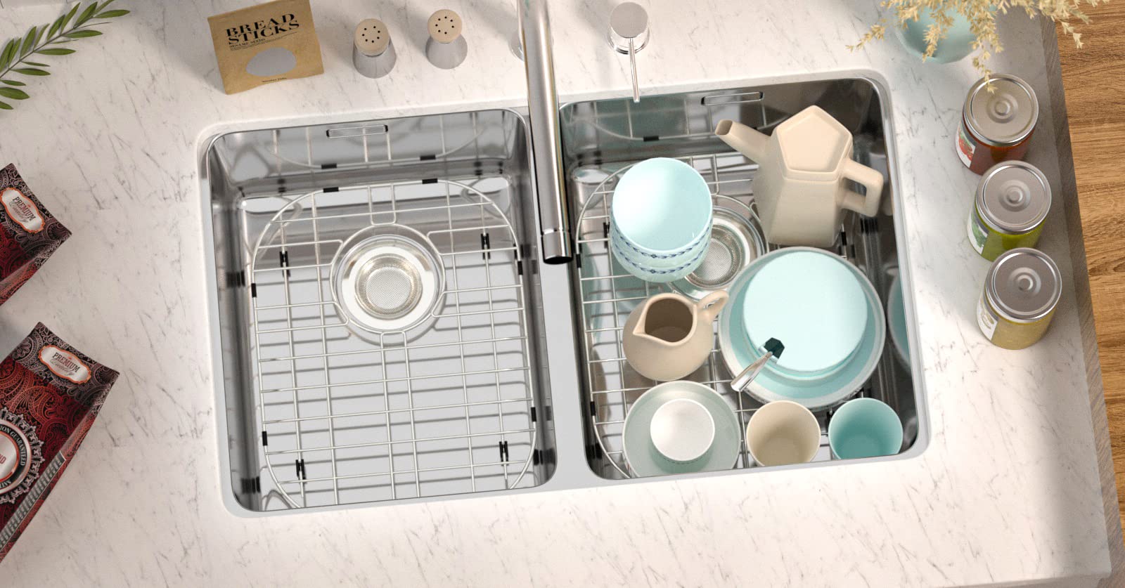Premium SANNO Stainless Steel Sink Grid Protector - 16.14