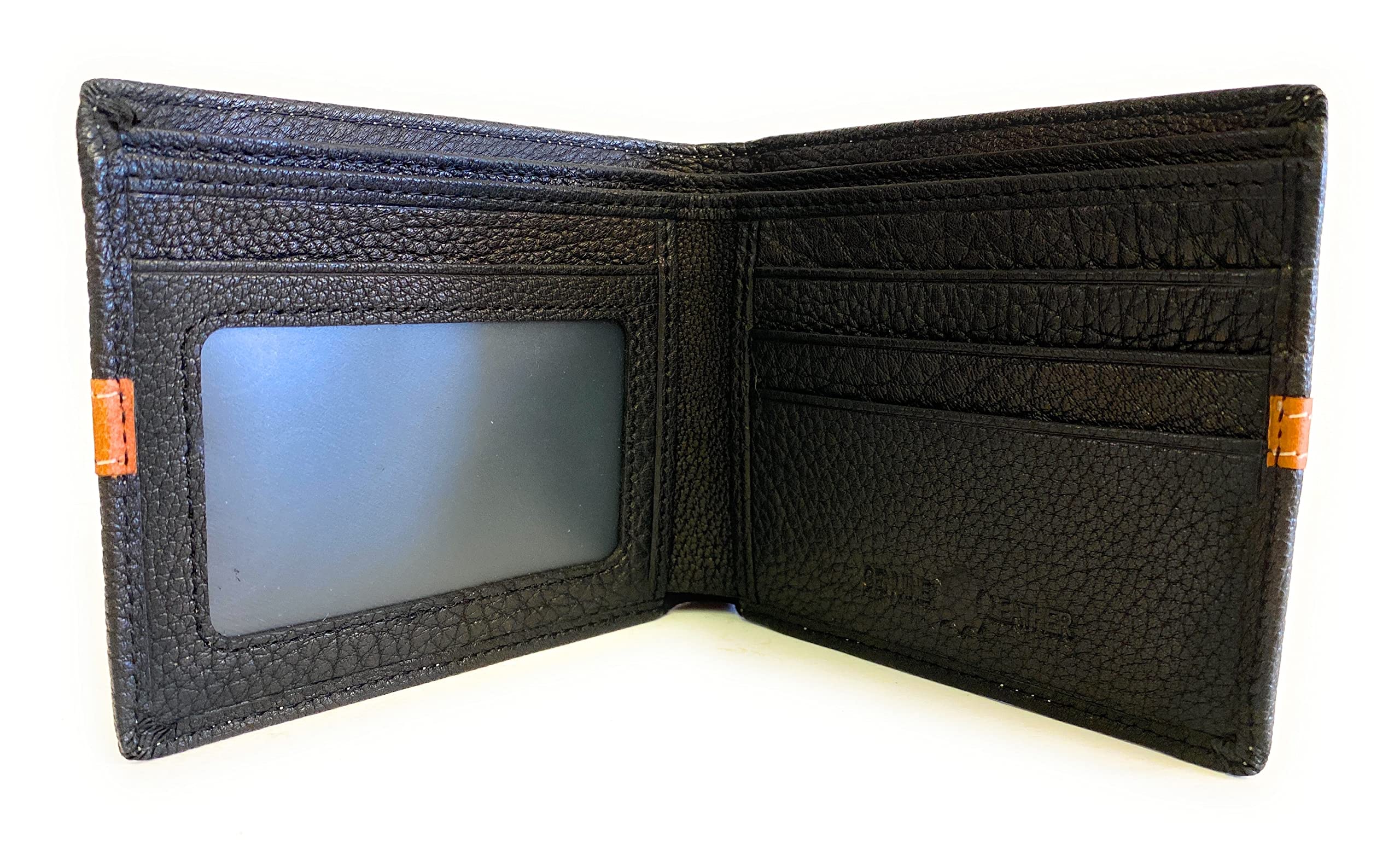 Lonestar Concho Genuine Leather Bi-fold Wallet for Men - Black & Brown Western Style Cowboy Wallet - Perfect for Everyday Use, Travel, and Gifts