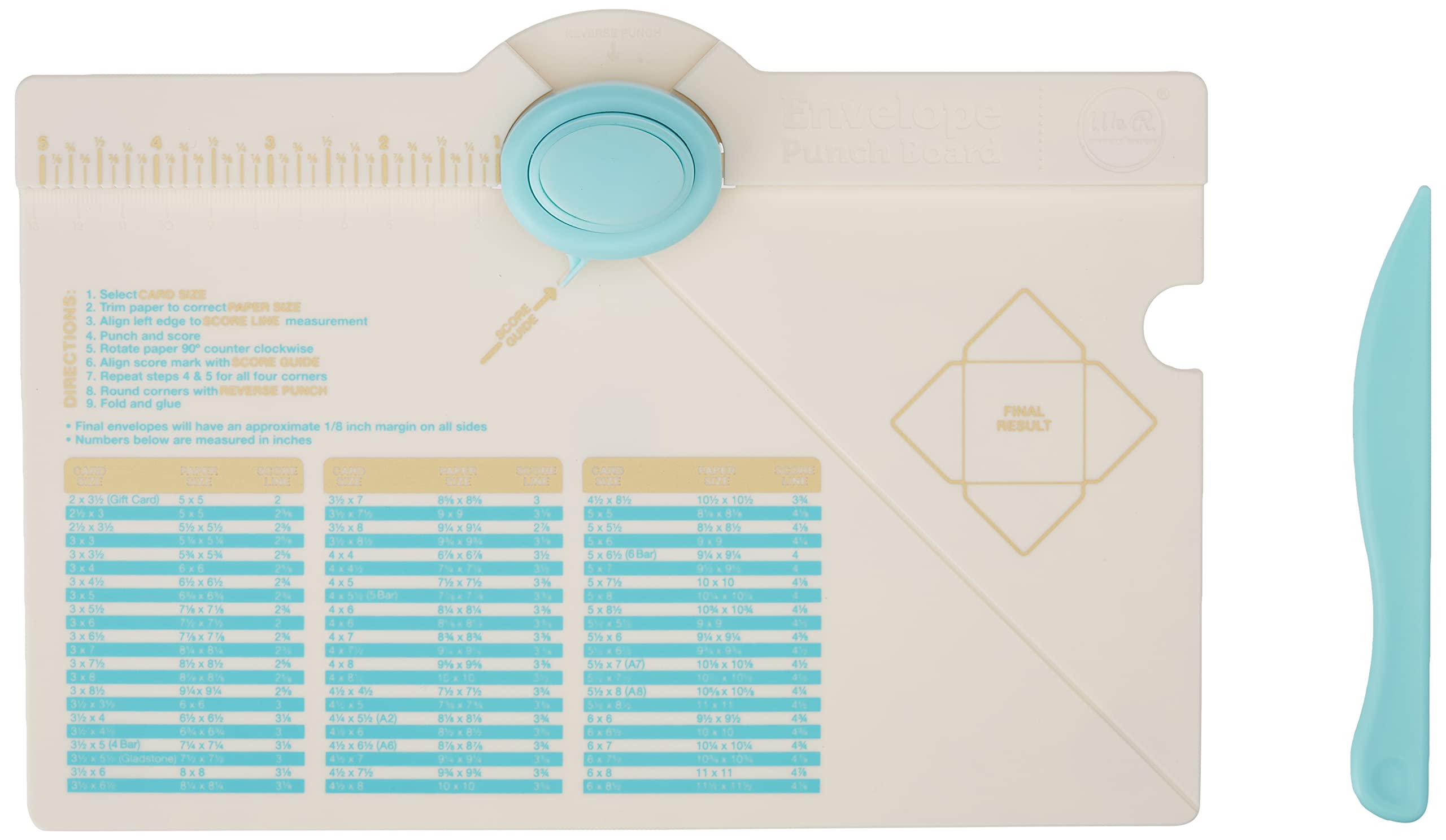 We R Memory Keepers Envelope Punch Board - DIY Envelope Maker Tool for Scrapbooking, Card Making & Invitations | Create Custom Envelopes in Various Sizes | Perfect for Crafters, Weddings & Stationery Projects