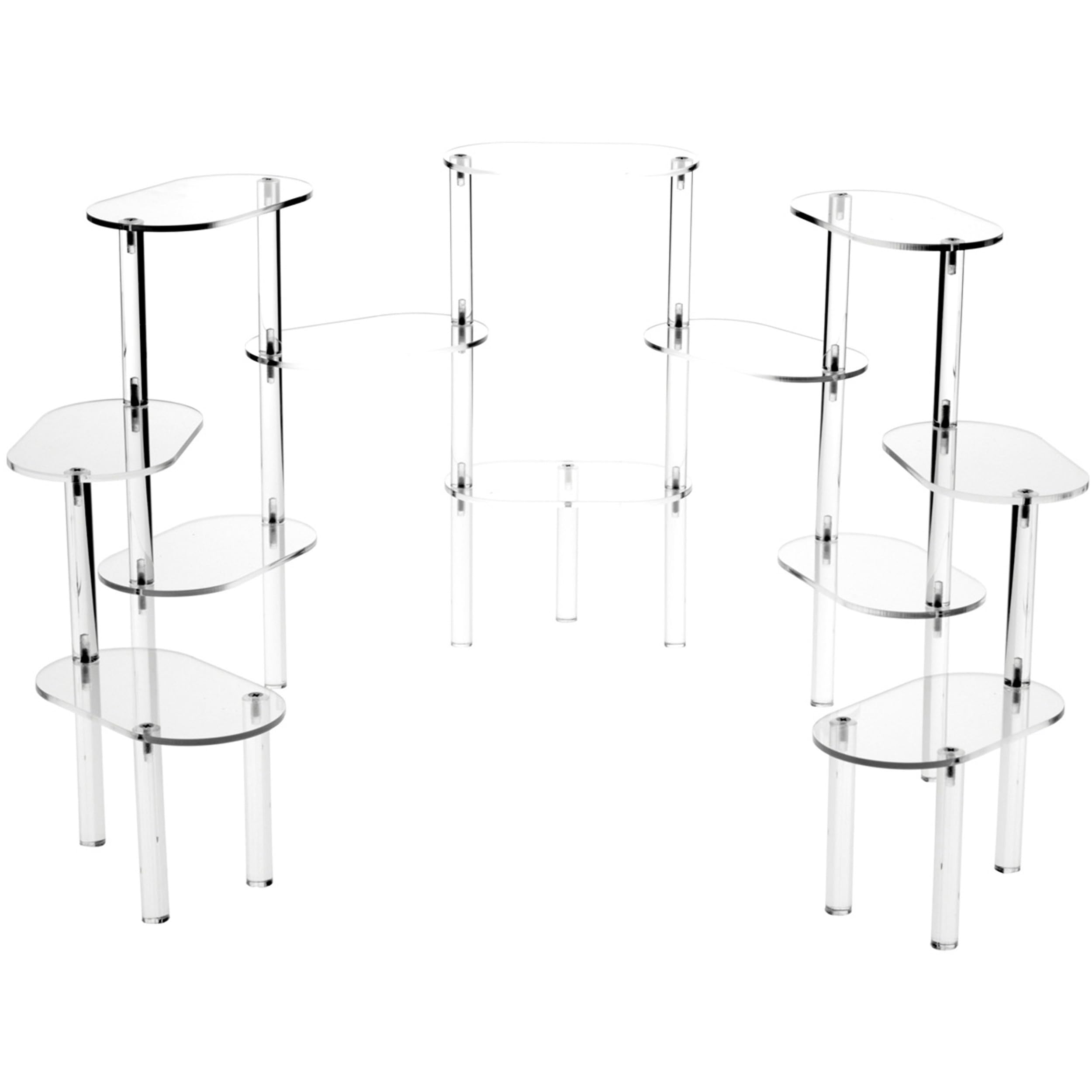 Plymor Clear Acrylic Oval 12-Tier Display Riser Shelf - 14.75