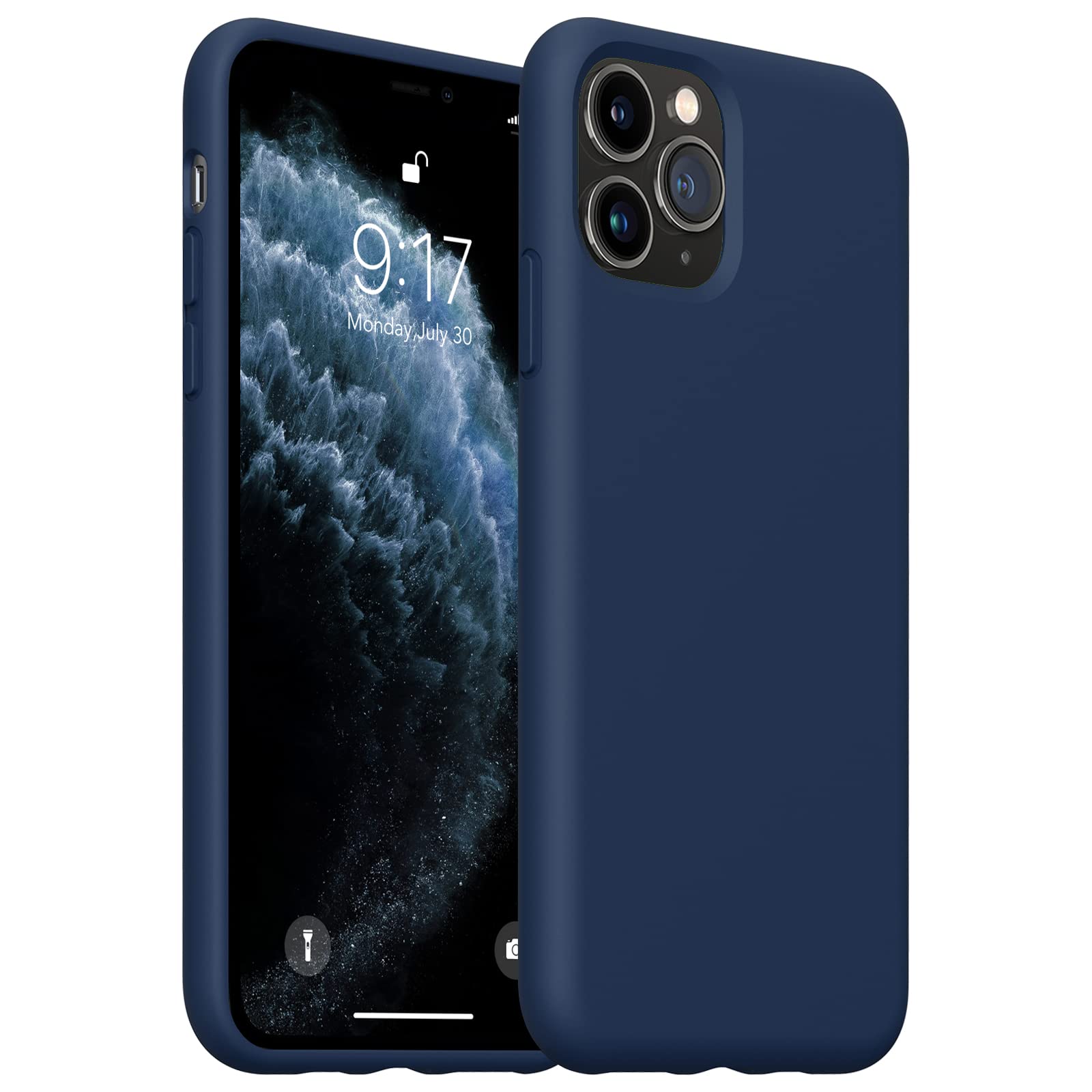 OuXul iPhone 11 Pro Max Case - Slim Liquid Silicone Protective Cover with Microfiber Lining for iPhone 11 Pro Max 6.5 Inch | Shockproof & Scratch Resistant | Perfect for Daily Use, Travel & Outdoor Activities (Deep Navy)