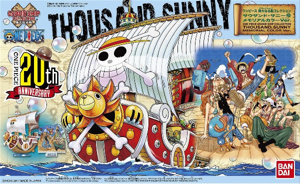 Bandai One Piece Grand Ship Collection Thousand Sunny Memorial Color Ver. Model Kit - Official Anime Ship Building Set for Collectors & Display - Perfect for Home Decor, Office Display & Anime Fan Gifts