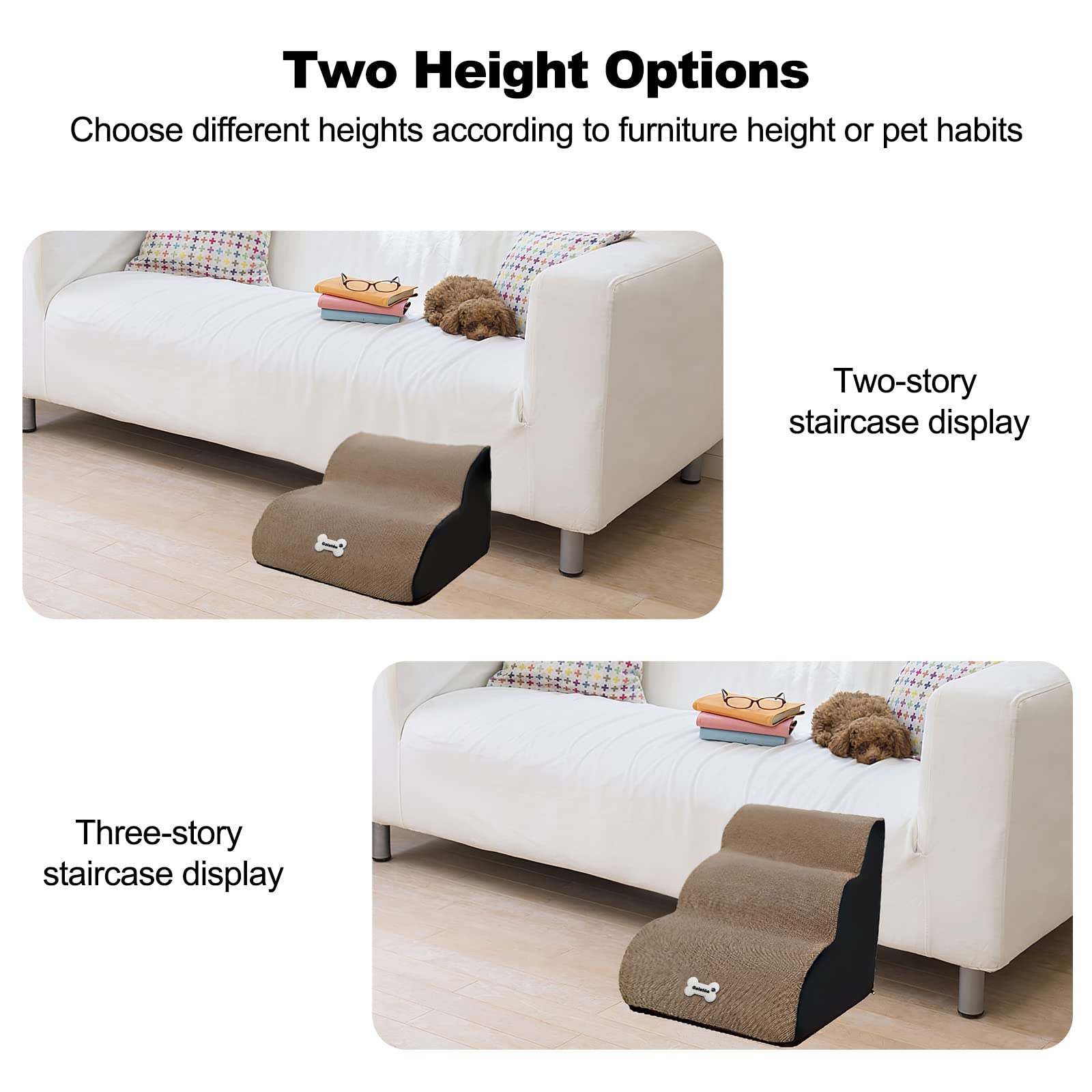 Washable Pet Stairs with Removable Cover - Durable Dog Ramp for Small Pets - Home Use